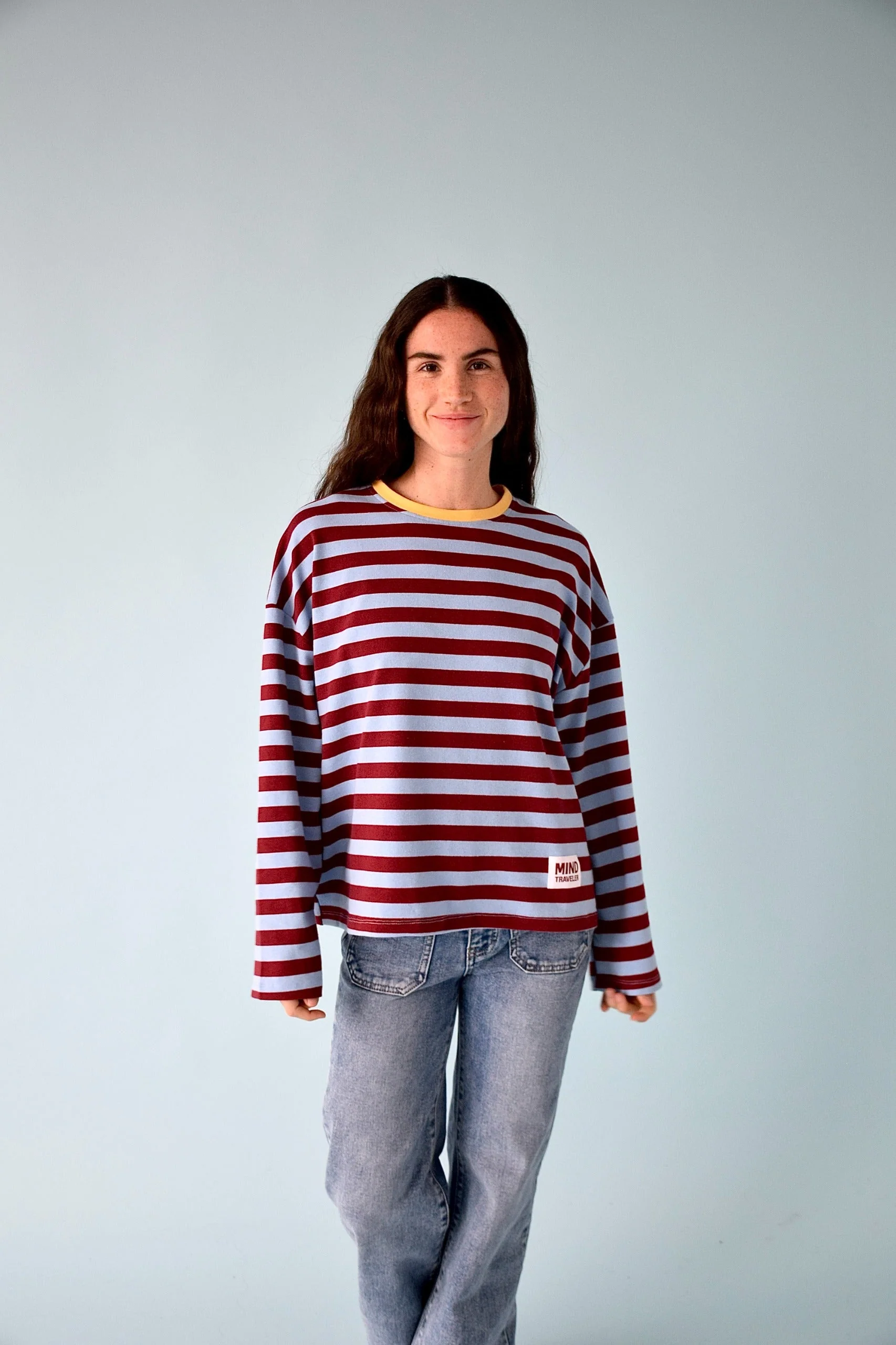 T-Shirt Núria Azul y Burgundy - Image 2