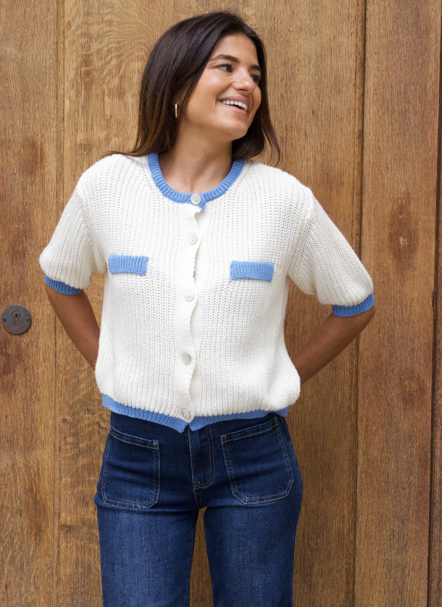 Cardigan En Coton Blanc Mia - Image 6