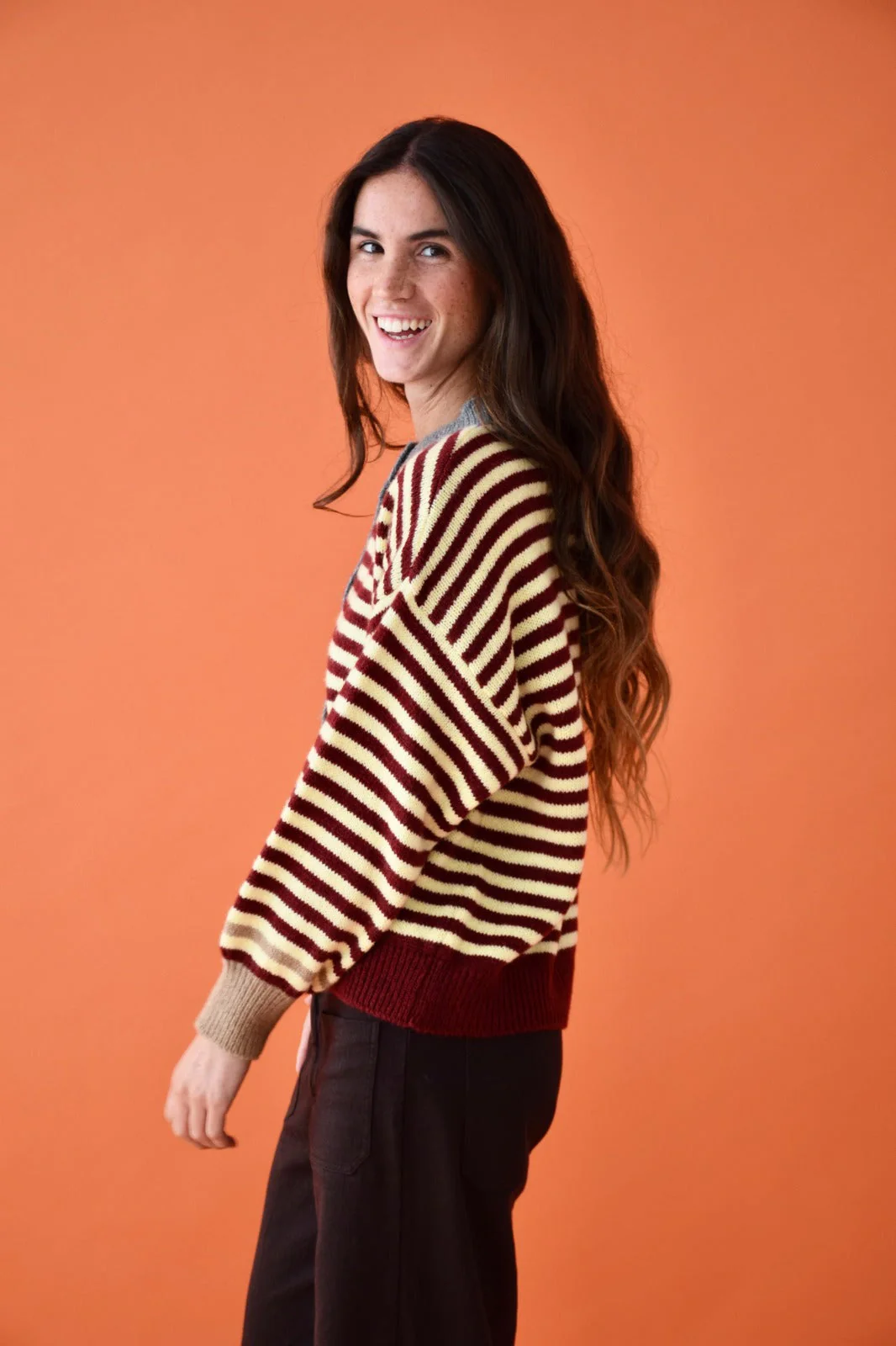Cardigan Tessa Burgundy Y Amarillo - Image 2
