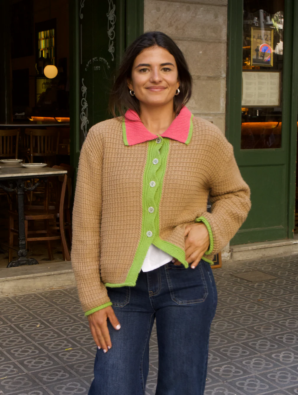 Cardigan En Coton Beige Tina