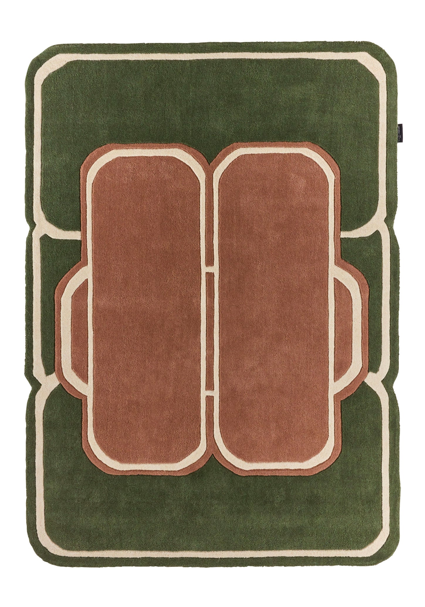 Pantone x Nazar - Tapis Cèdre Blanc En Laine Vert Et Marron - Image 2