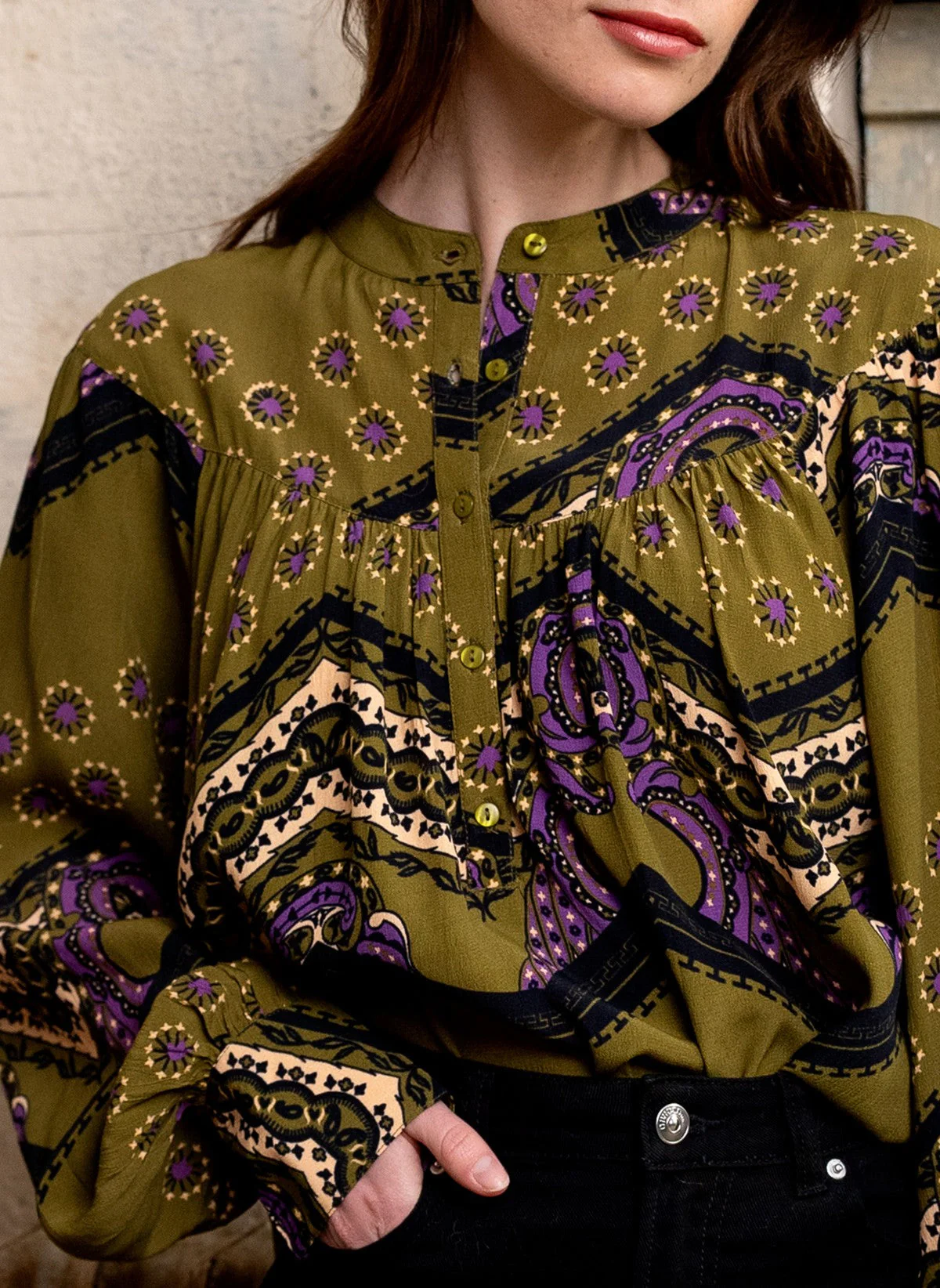 Chemise Isaura - Sintra Olive - Image 3