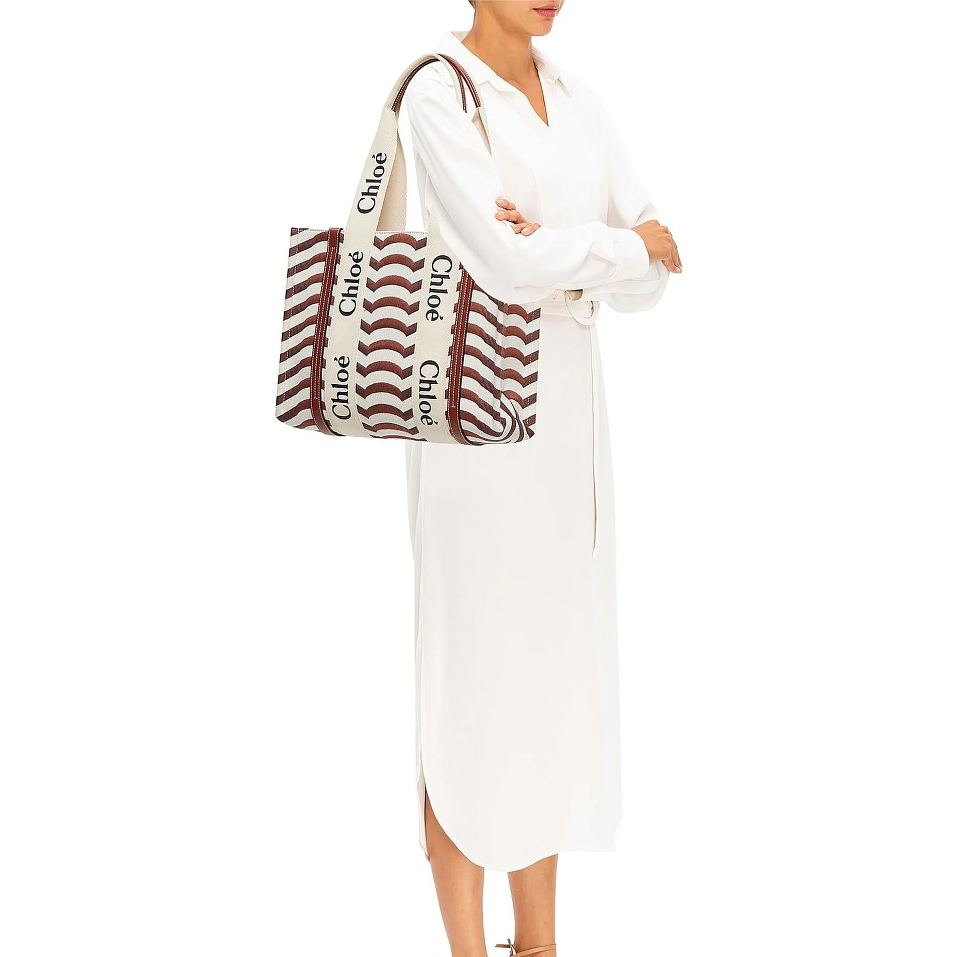 Tote Bag Chloé Woody Medium - Beige - Femme - Image 4