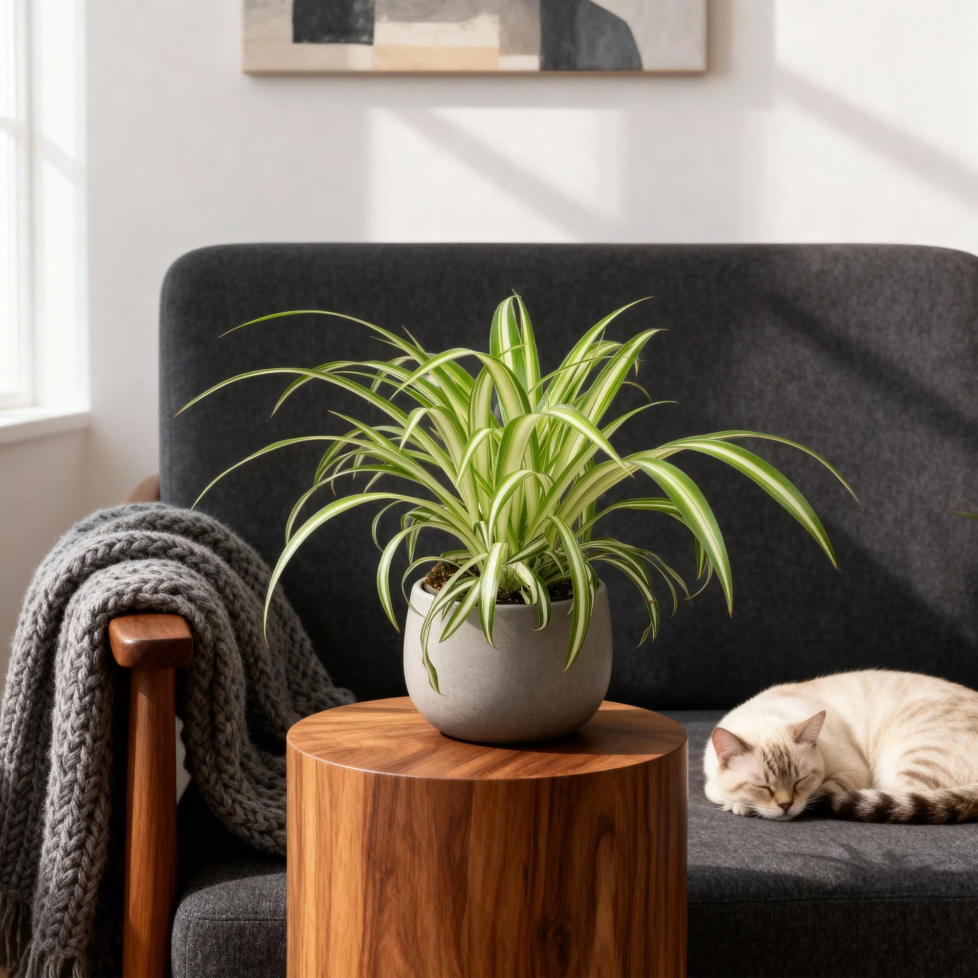 Plante D'Intérieur - Chlorophytum Comosum Variegatum