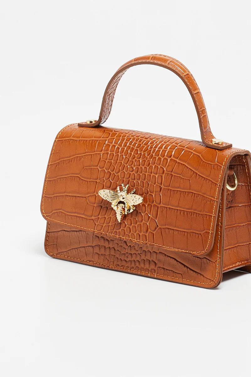 Sac À Main Lily Croco - Camel - Image 3