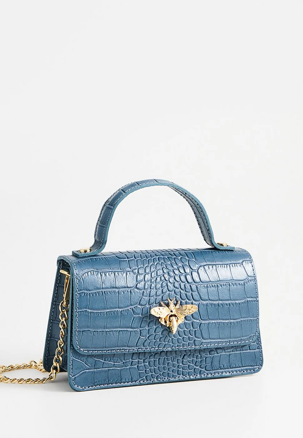 Sac À Main Lily Croco - Bleu - Image 4