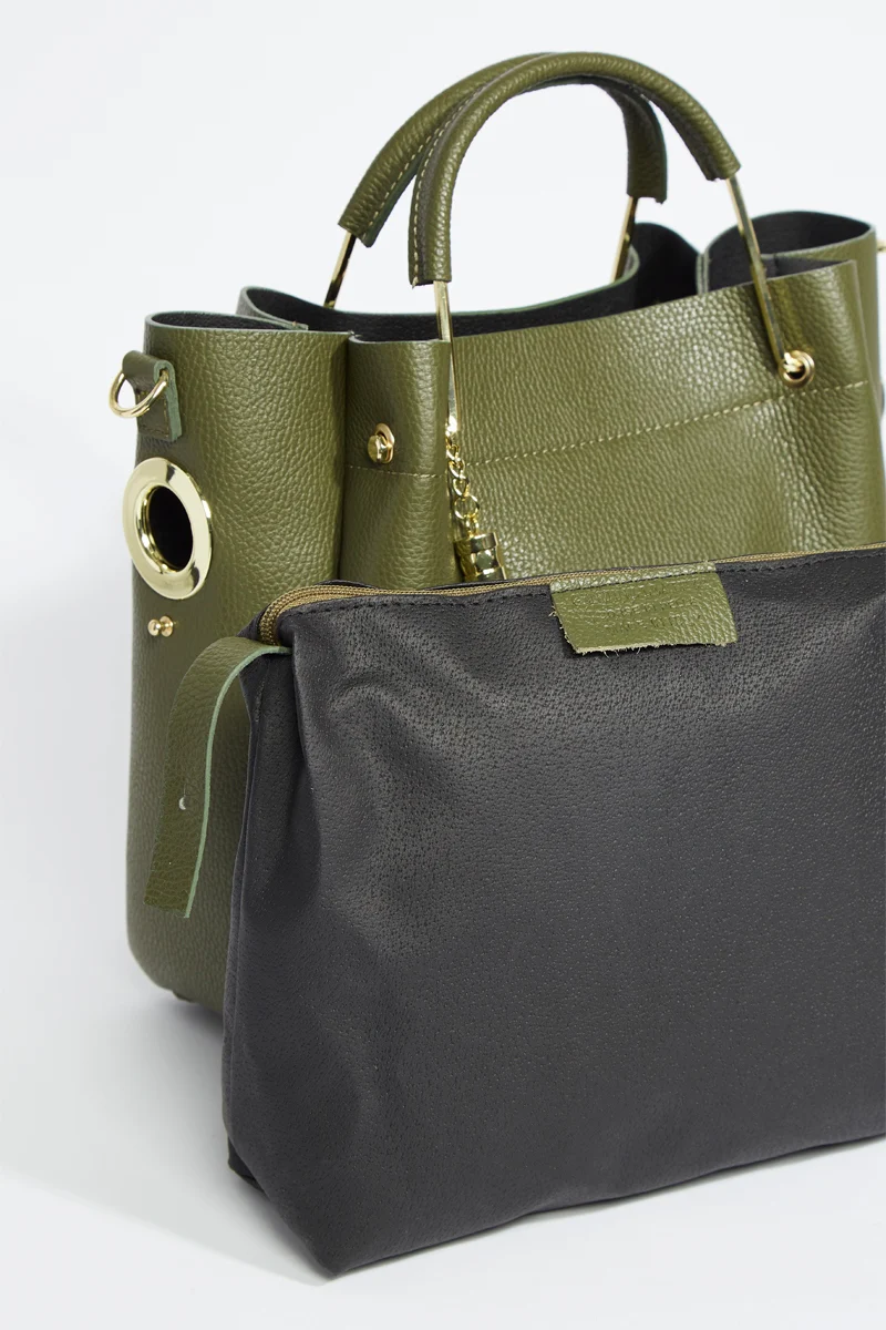 Sac À Main Bleuet - Vert Olive - Image 6