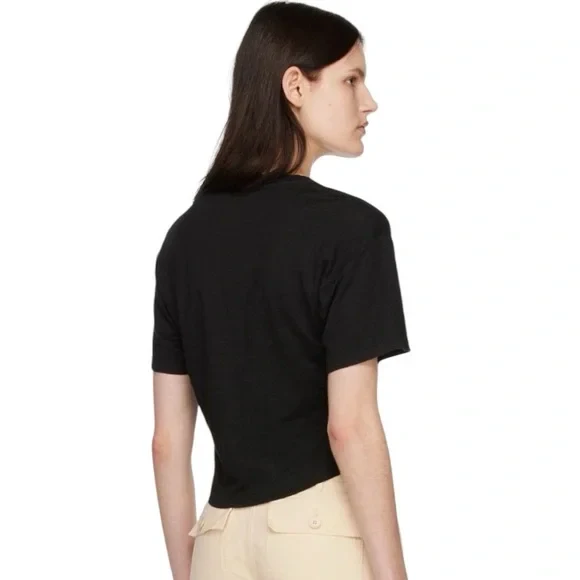 T-Shirt Cinched Front - Noir - Image 3