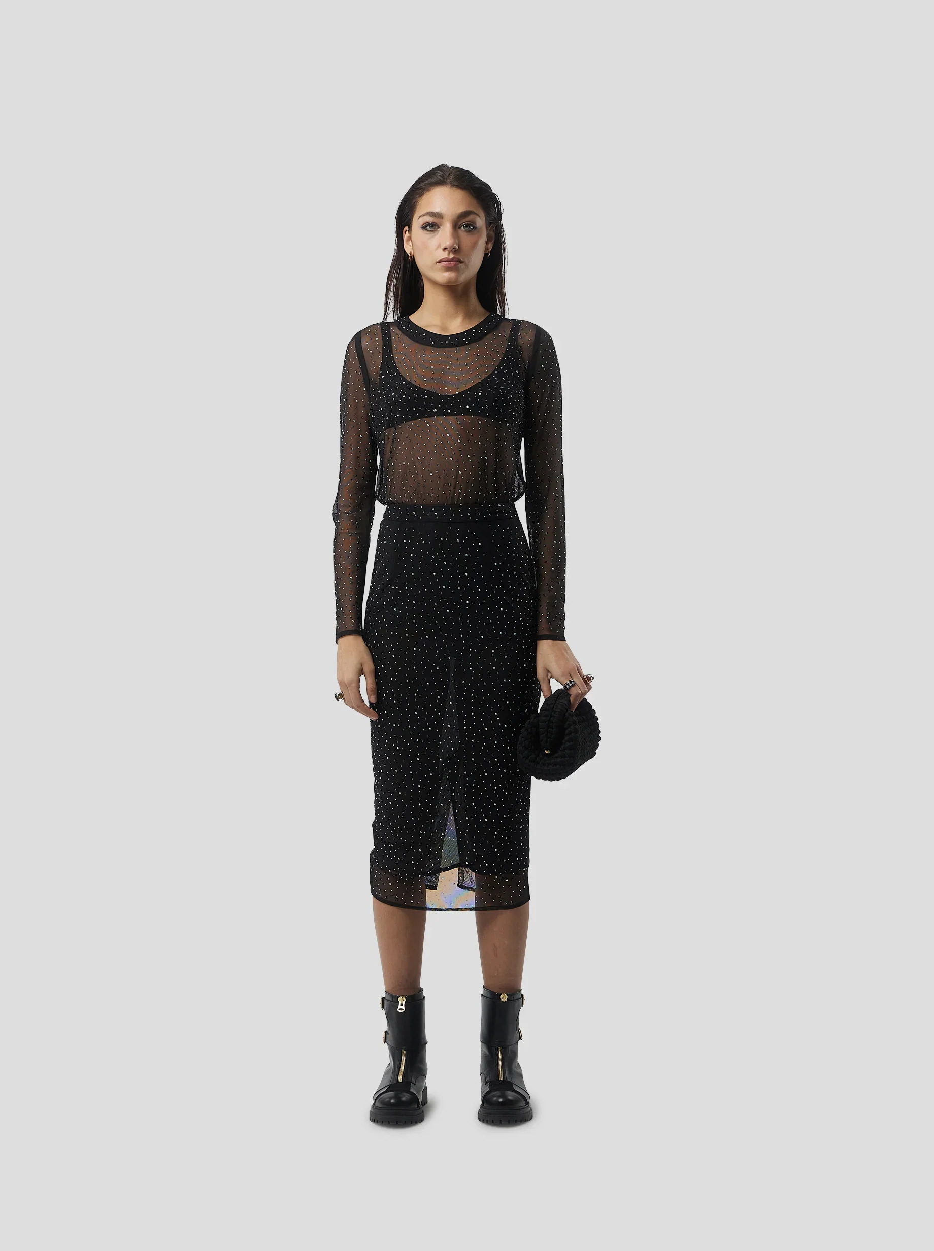 Cloud Top in Fragmented Black Soft Mesh - Image 2