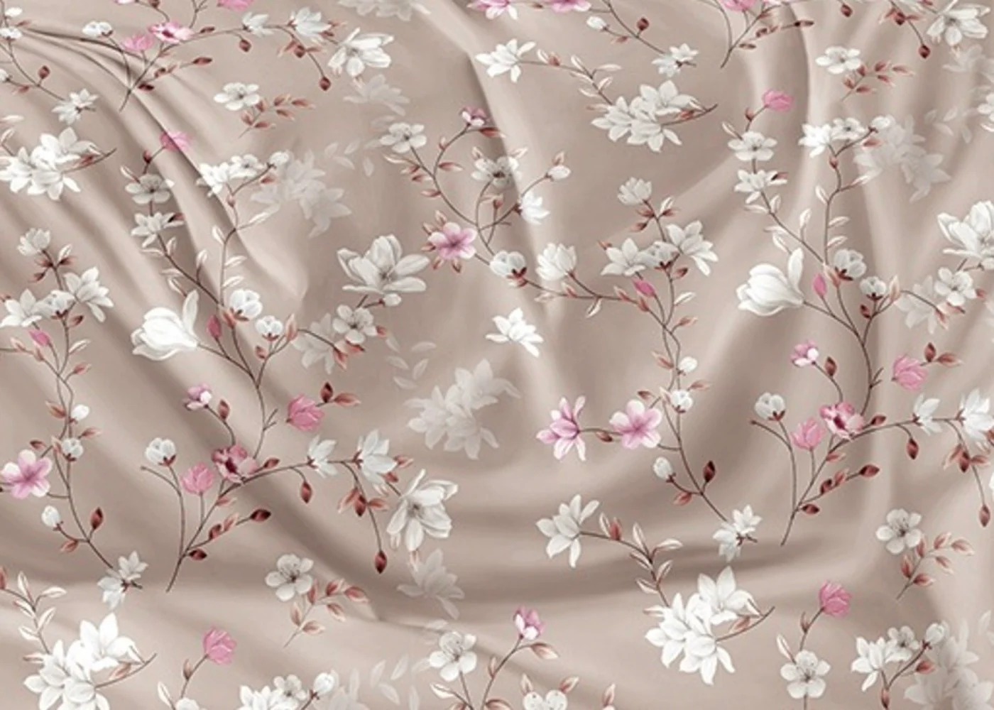 Parure De Couette Imprimé Double Face + 2 Taies D'Oreiller Volant Plat Piqué - 100% Percale Pur Coton Peigné - Image 2