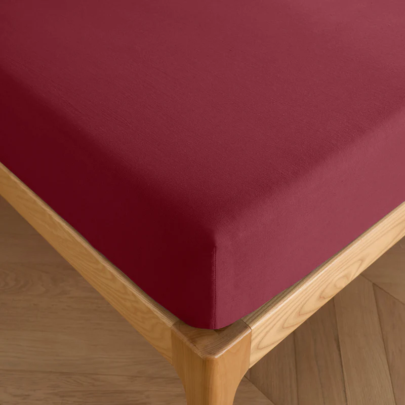 Drap Housse - 100% Coton - Grenat