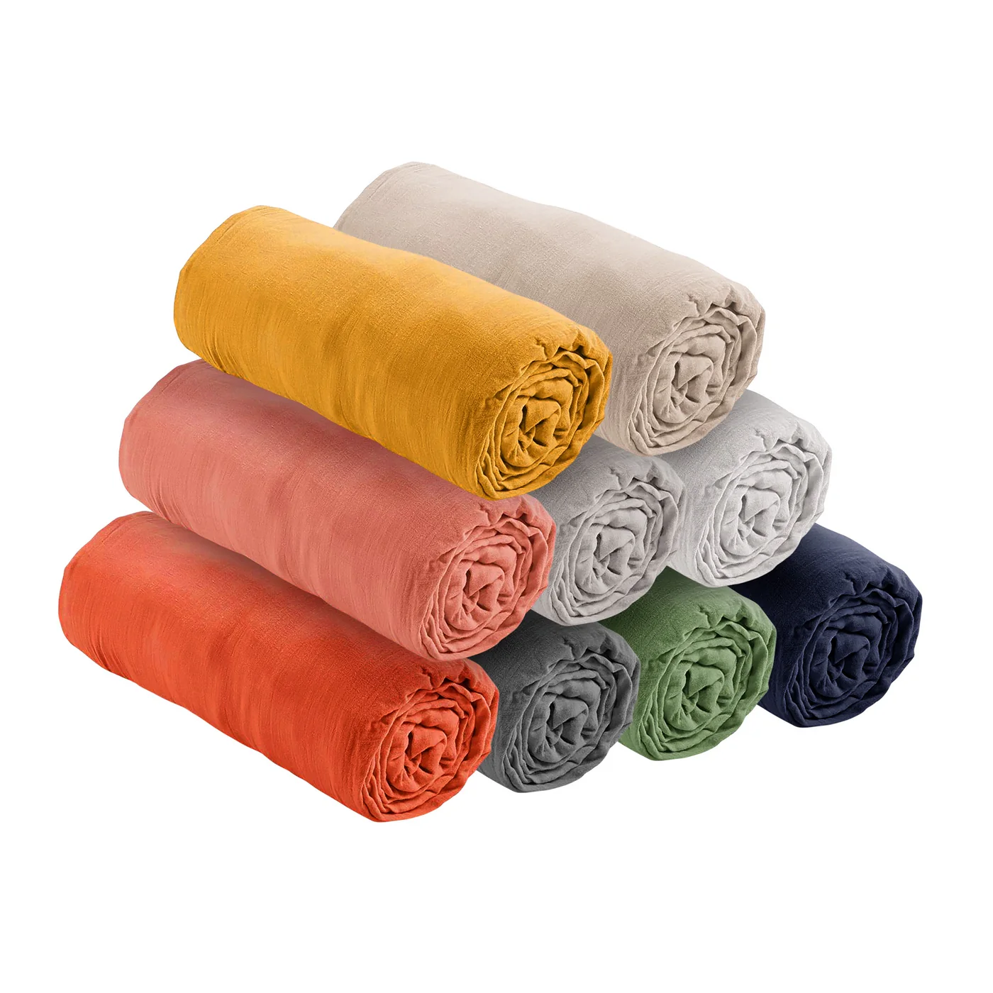 Drap Housse - Gaze De Coton - Ardoise - Image 3
