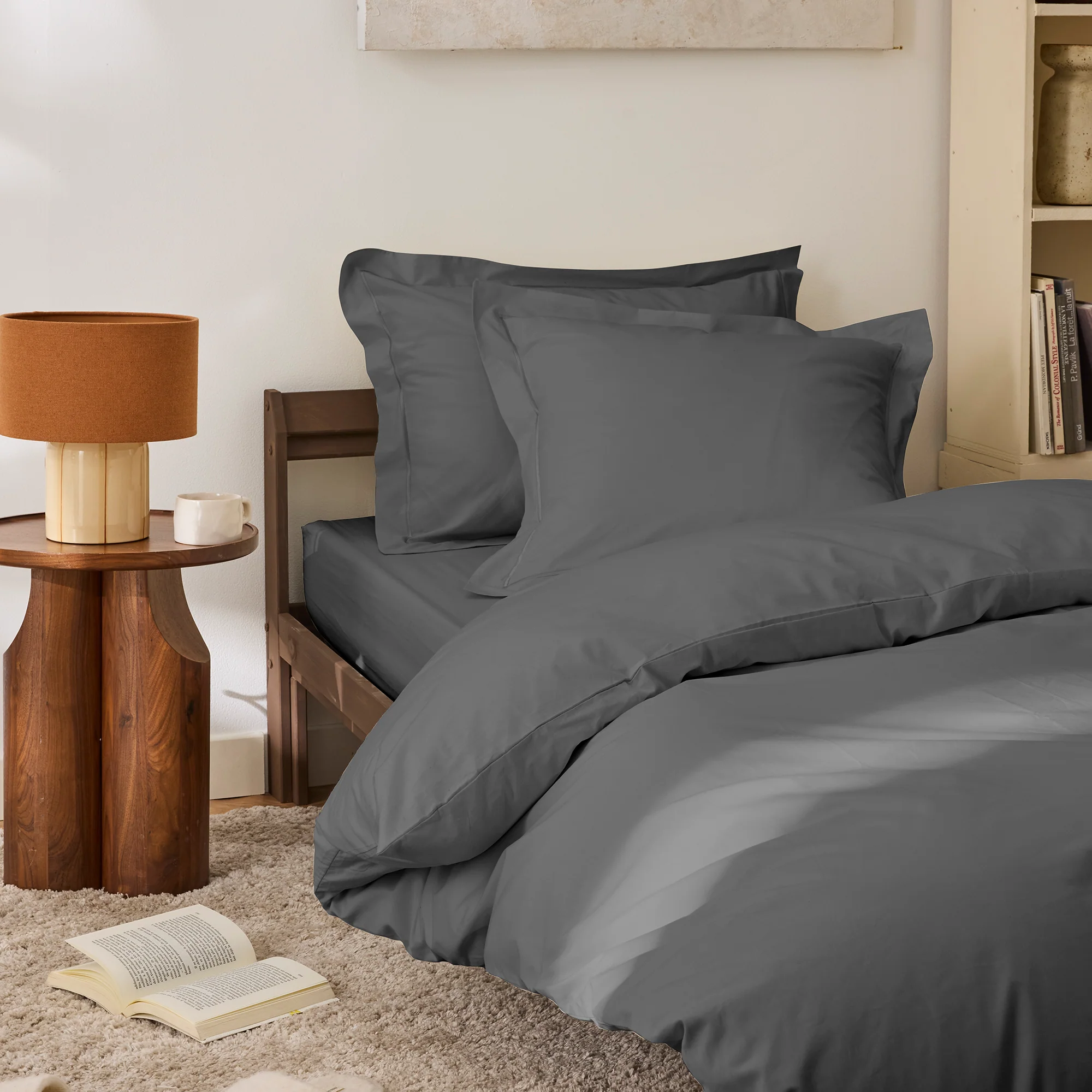 Drap Housse - 100% Percale Coton - Ardoise - Image 5