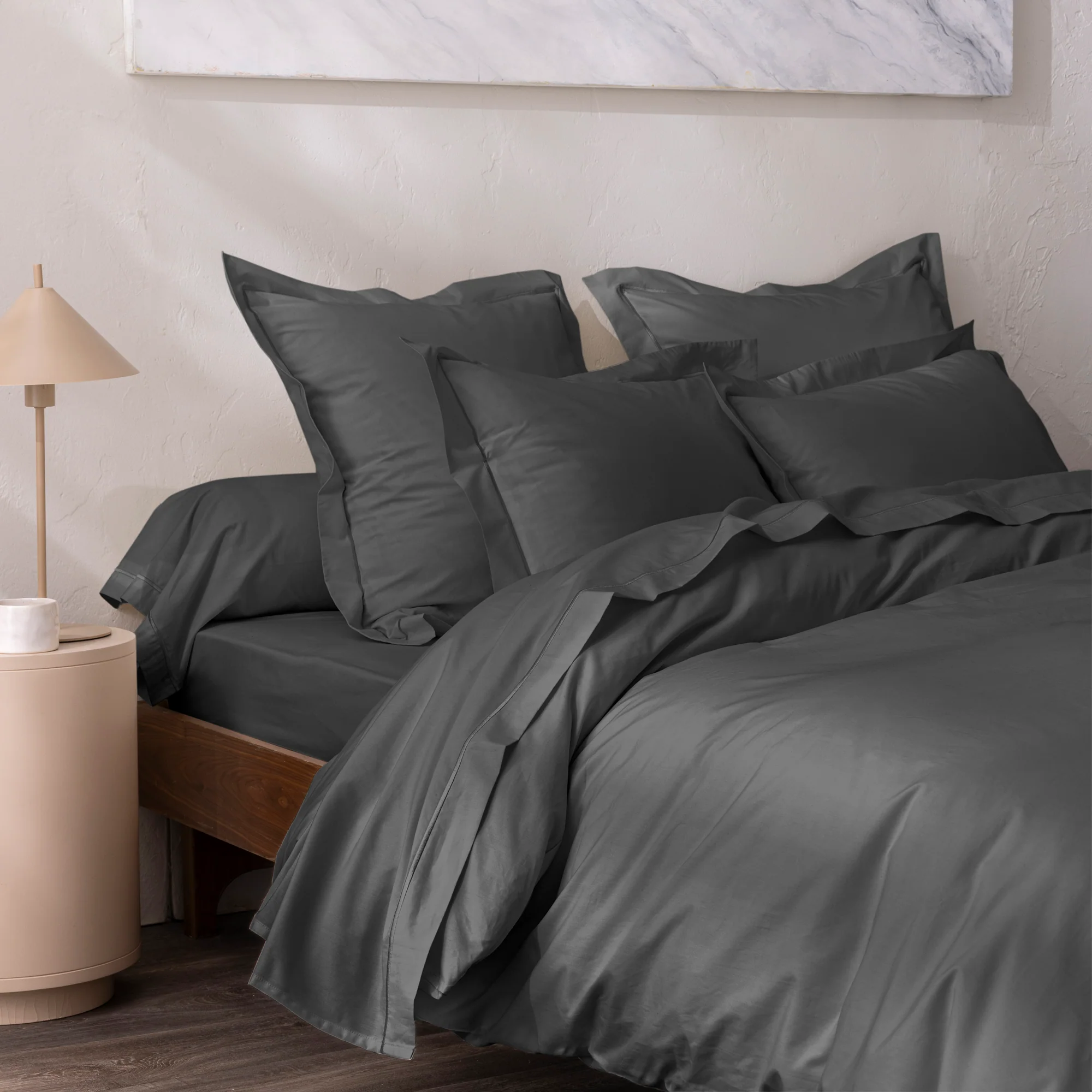 Drap Housse - 100% Percale Coton - Ardoise - Image 8