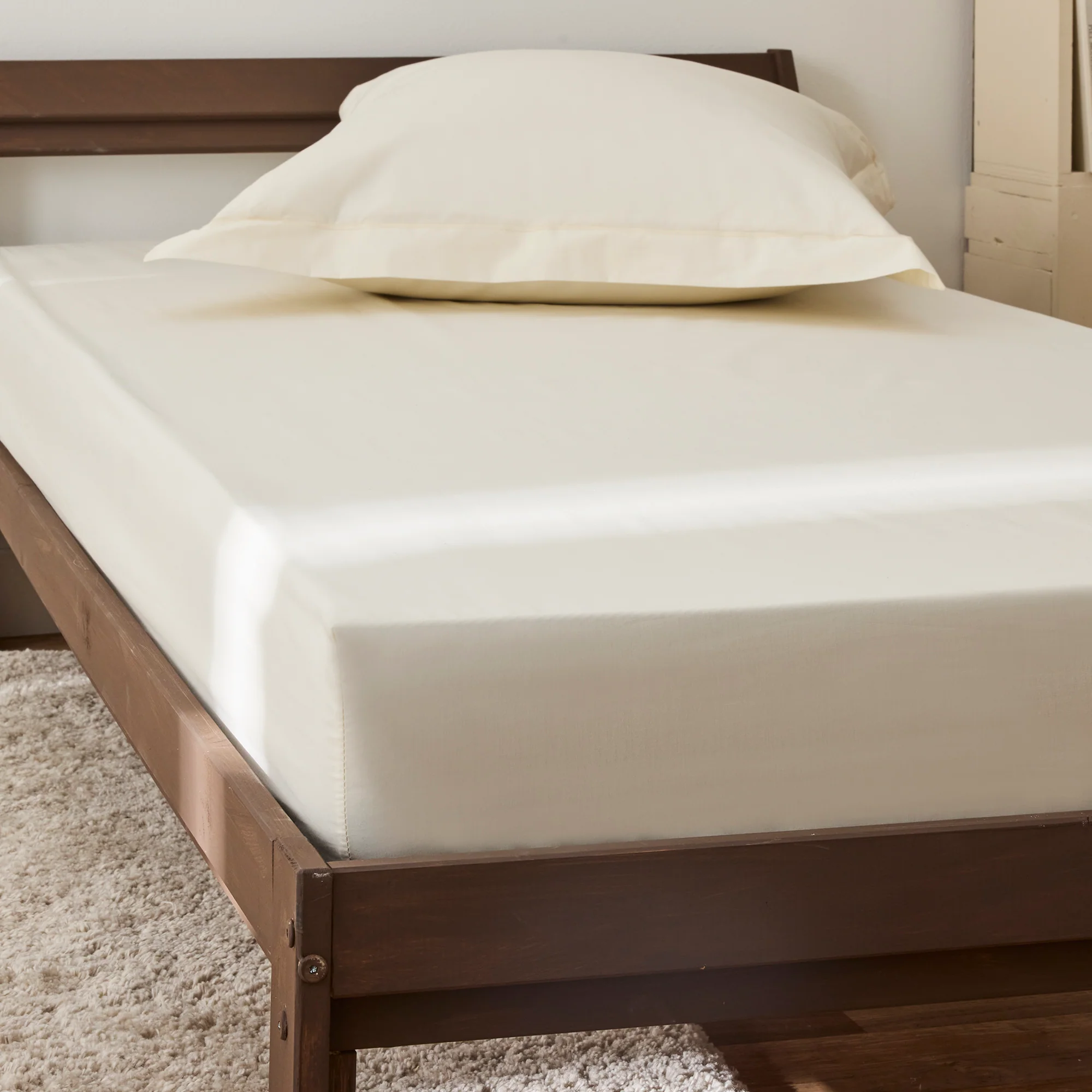 Drap Housse - 100% Percale Coton - Ivoire - Image 3