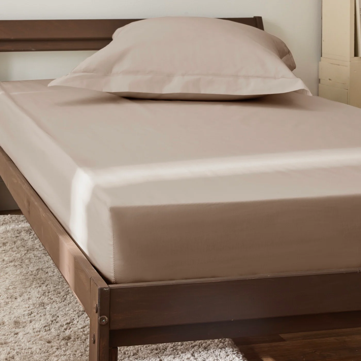 Drap Housse Percale Pur Coton Peigné Longues Fibres - Lin