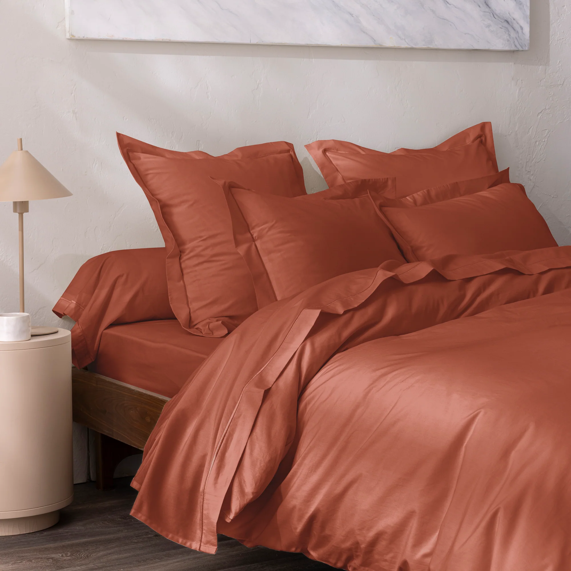 Drap Housse - 100% Percale Coton - Terracotta - Image 17