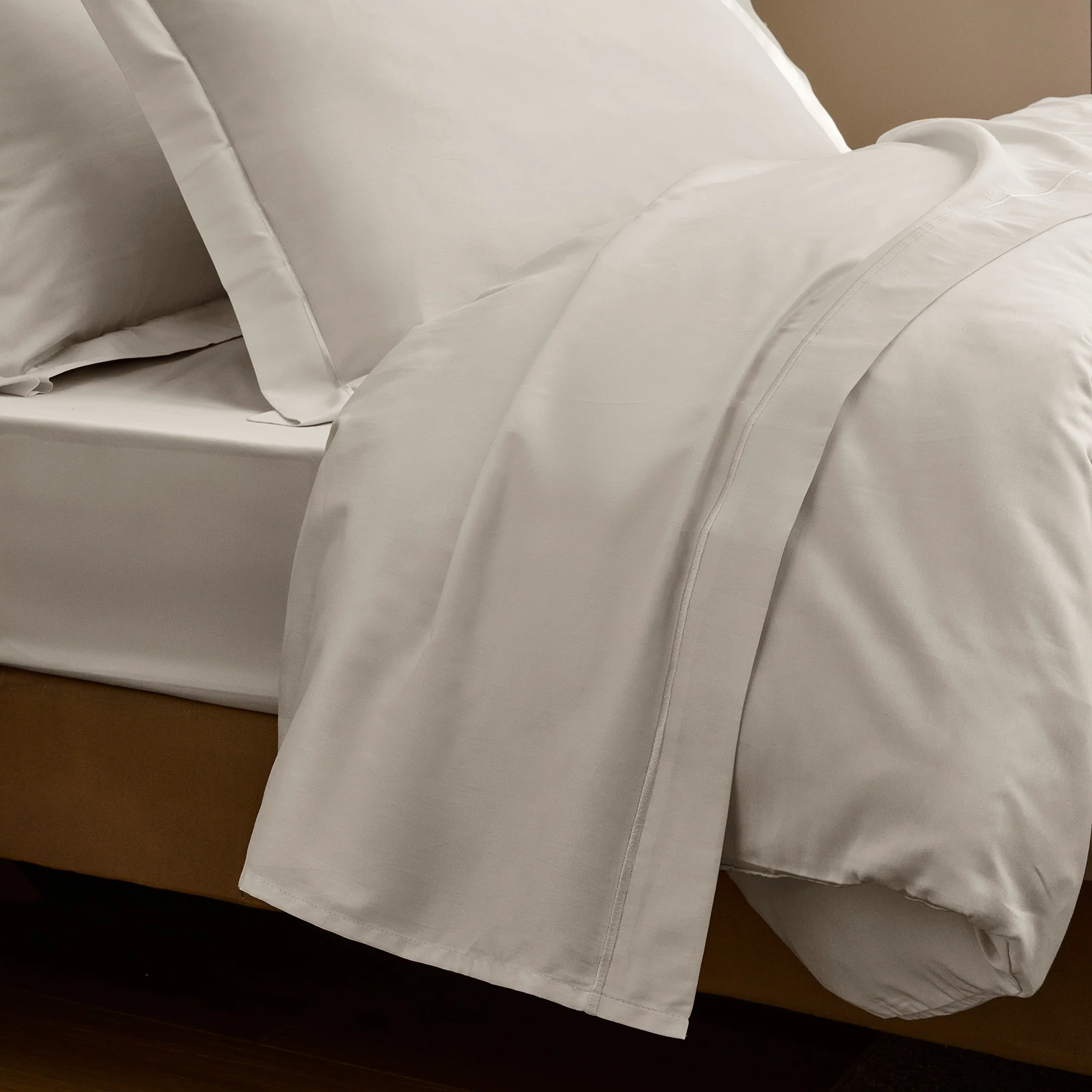Drap Housse "Prestige" - Satin De Coton - Sable - Image 2
