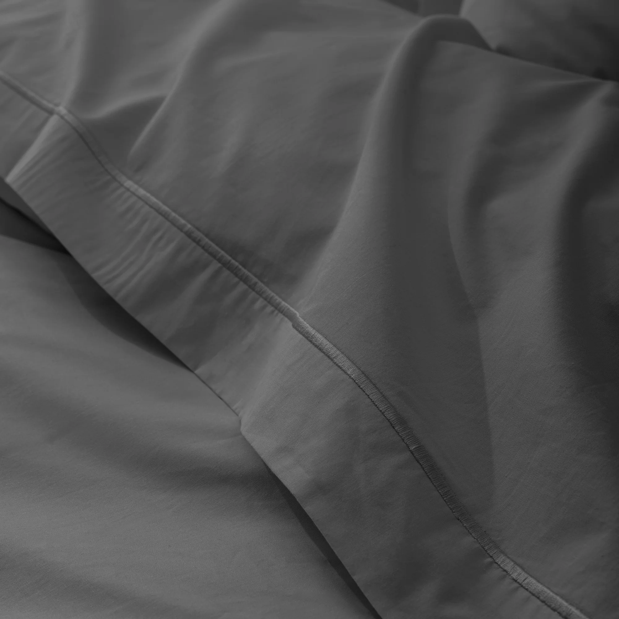 Drap Plat - 100% Percale Coton - Ardoise - Image 4