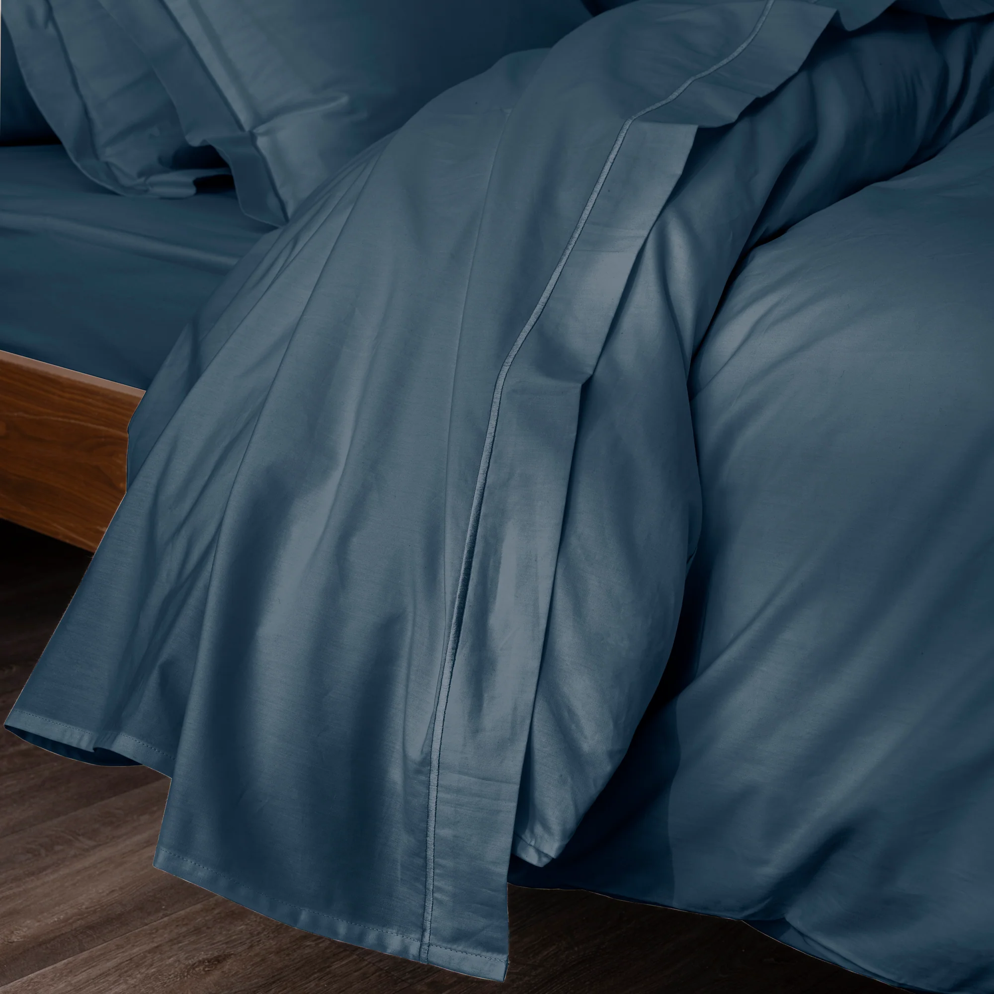 Drap Plat - 100% Percale Coton - Bleu Encre - Image 4