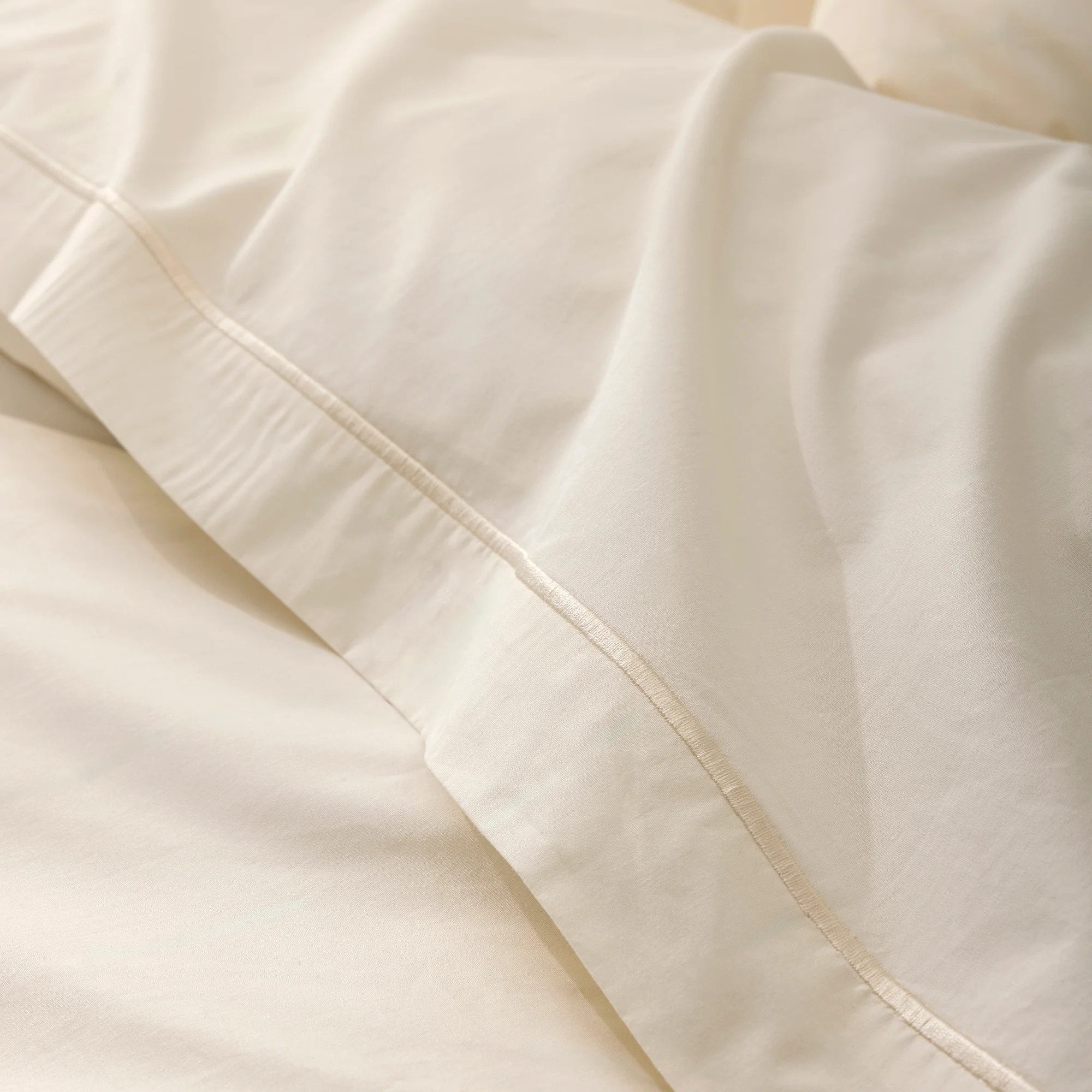 Drap Plat - 100% Percale Coton - Ivoire - Image 10