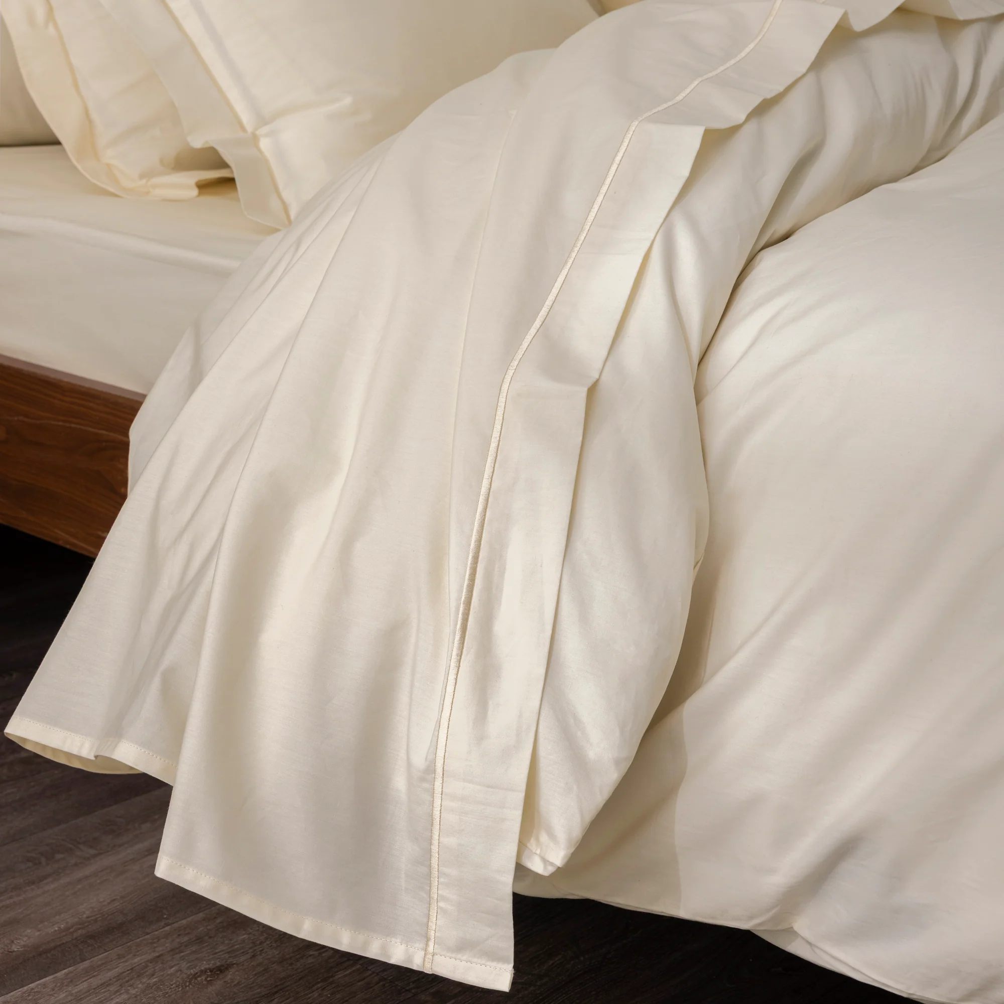 Drap Plat - 100% Percale Coton - Ivoire - Image 3