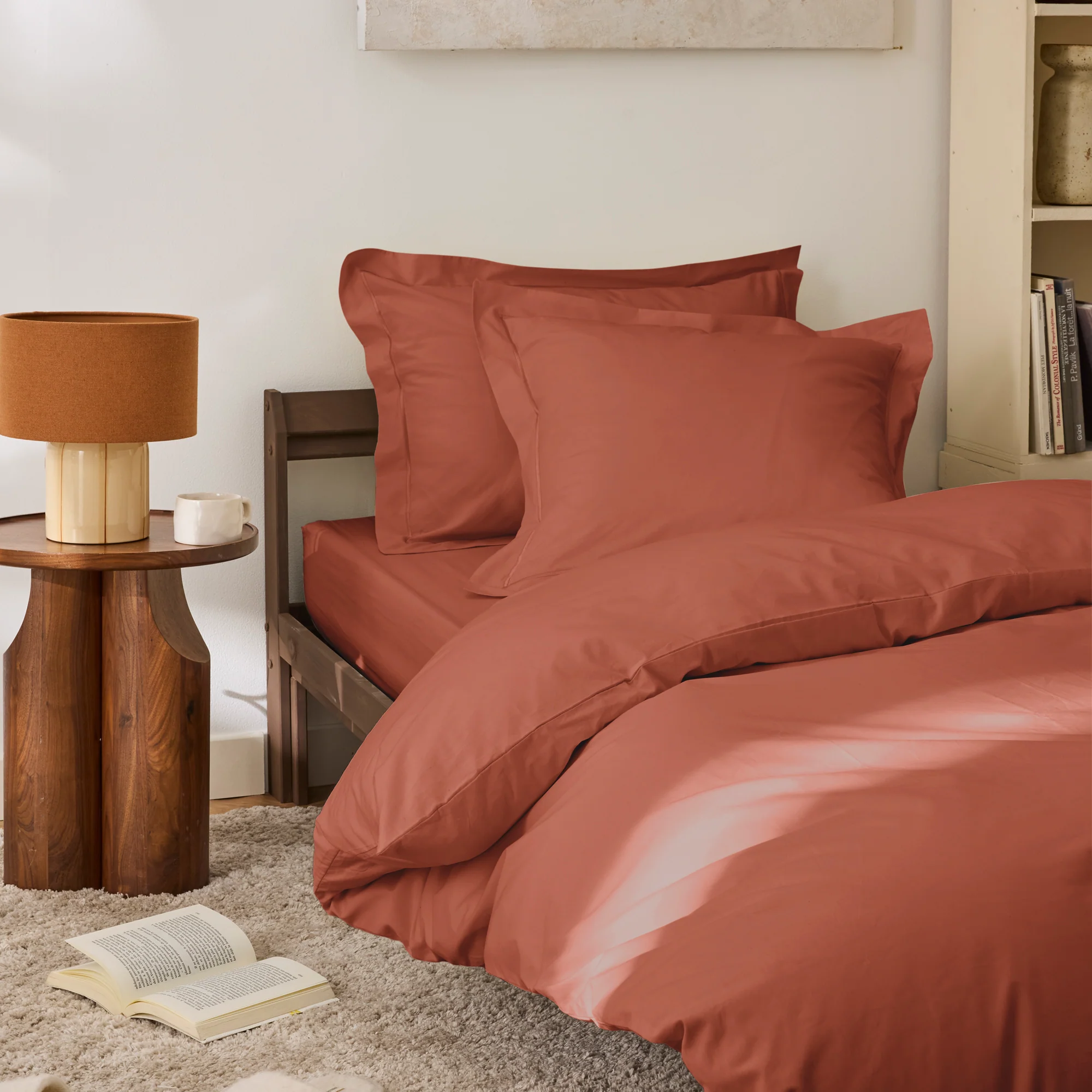 Drap Plat - 100% Percale Coton - Terracotta - Image 5