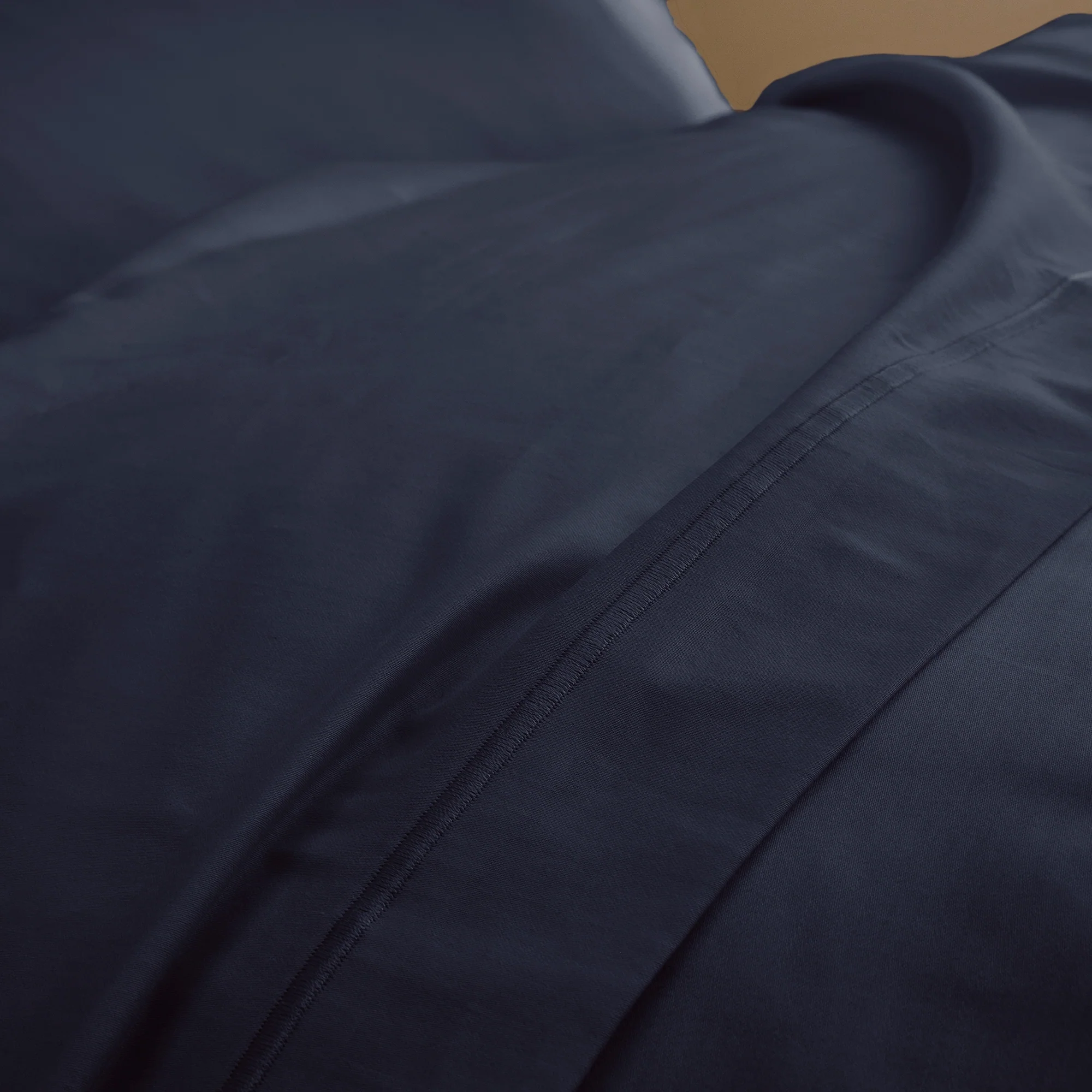 Drap Plat "Prestige" - Satin De Coton - Bleu Velours