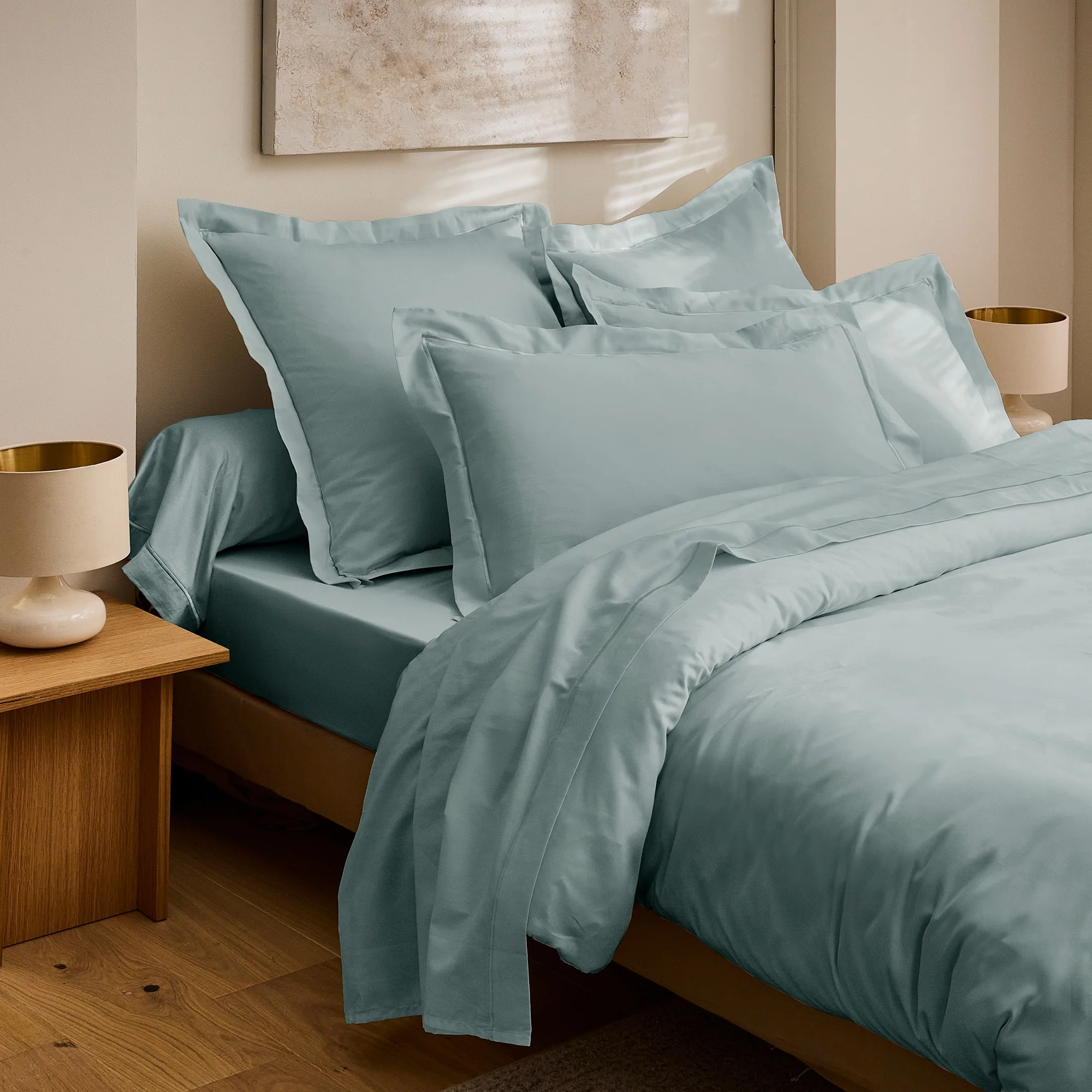 Drap Plat "Prestige" - Satin De Coton - Celadon - Image 2