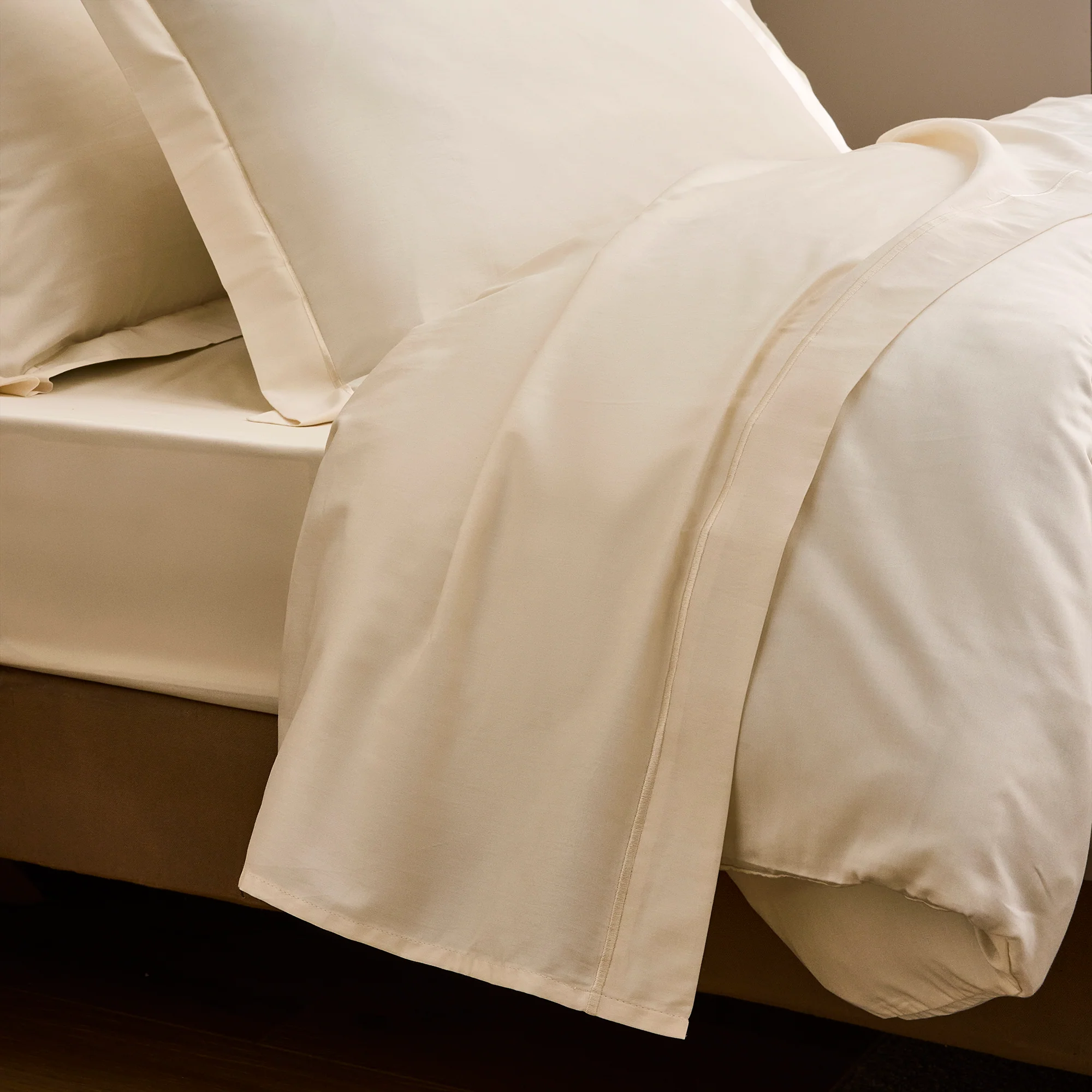 Drap Plat "Prestige" - Satin De Coton - Creme - Image 3