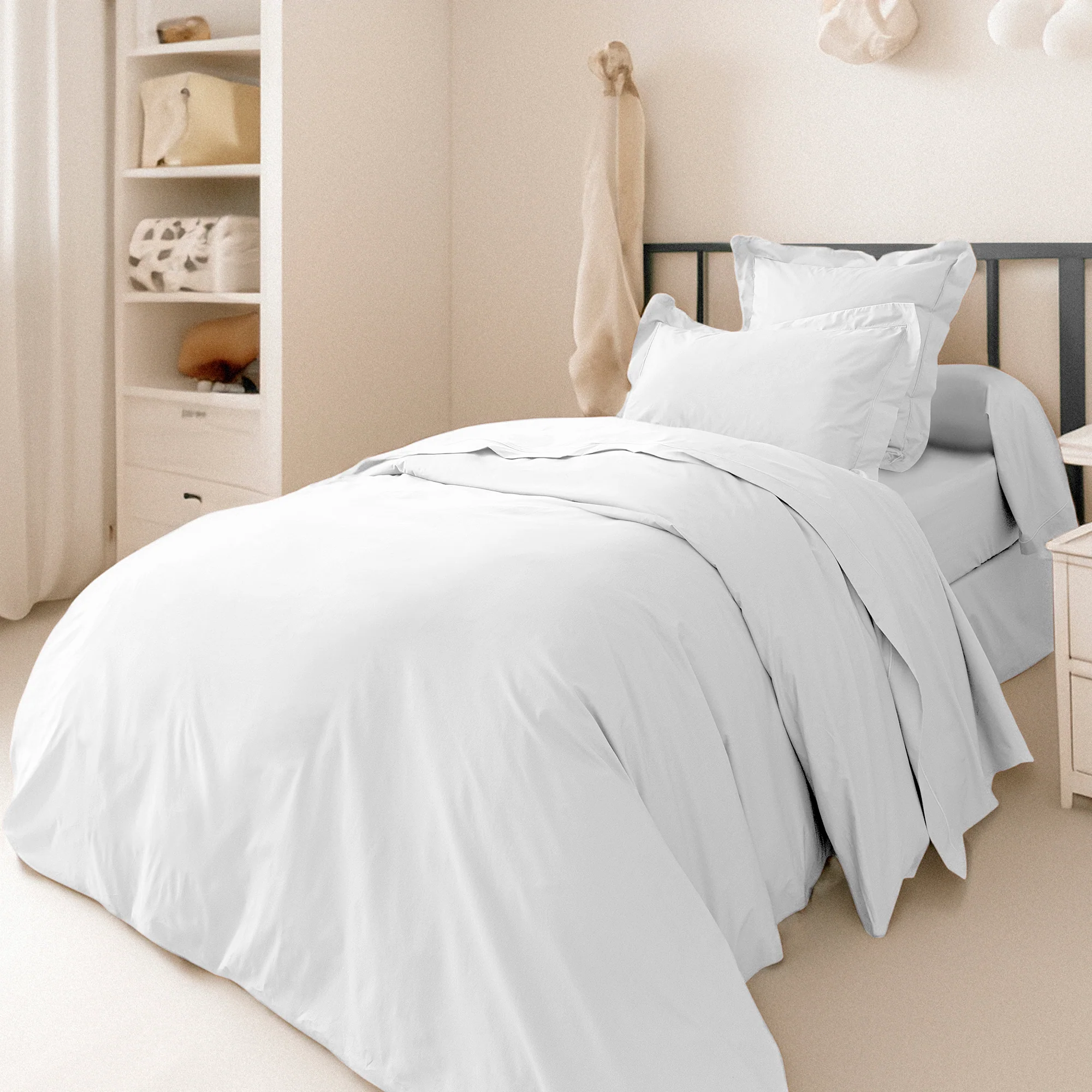 Housse De Couette - 100% Percale Coton - Neige - Image 3