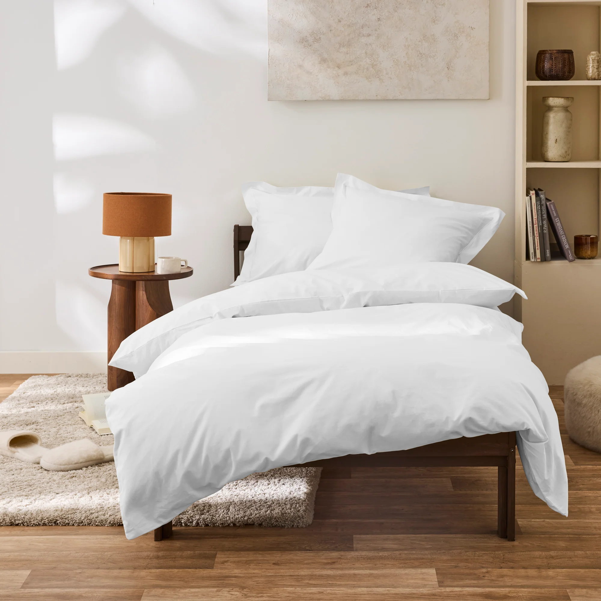Housse De Couette - 100% Percale Coton - Neige - Image 4