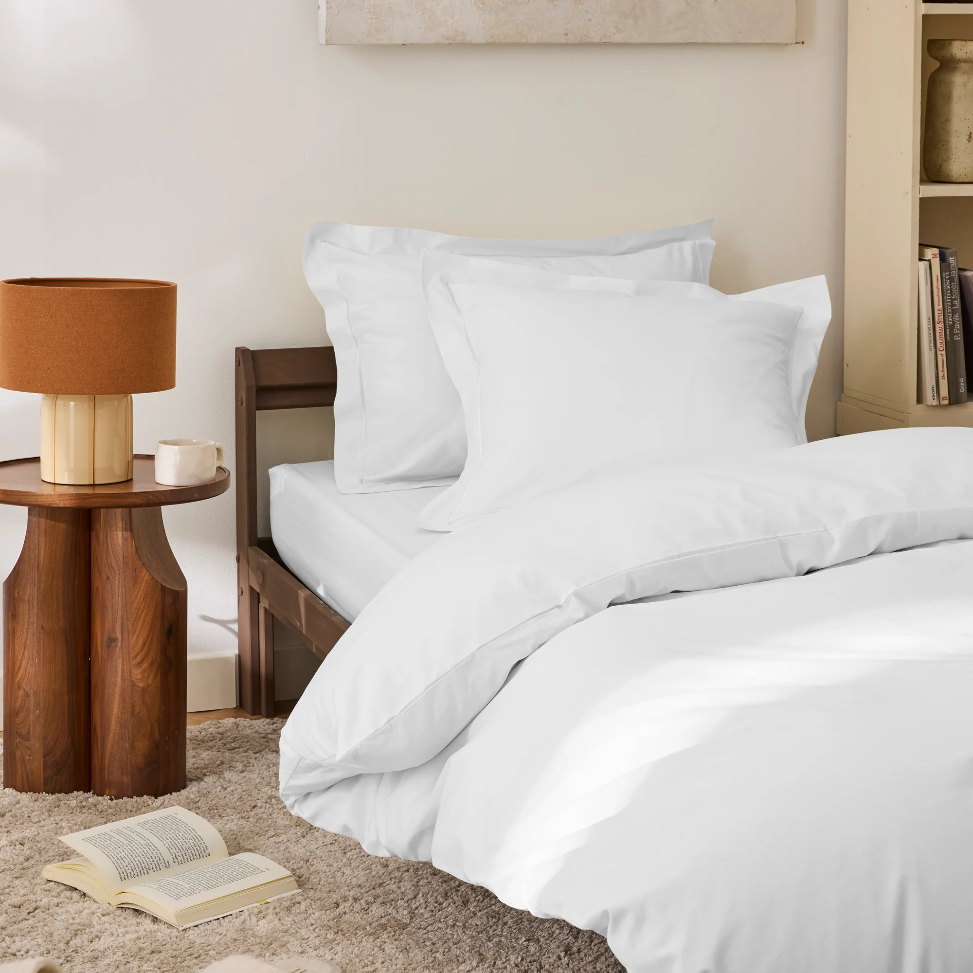 Housse De Couette - 100% Percale Coton - Neige - Image 5