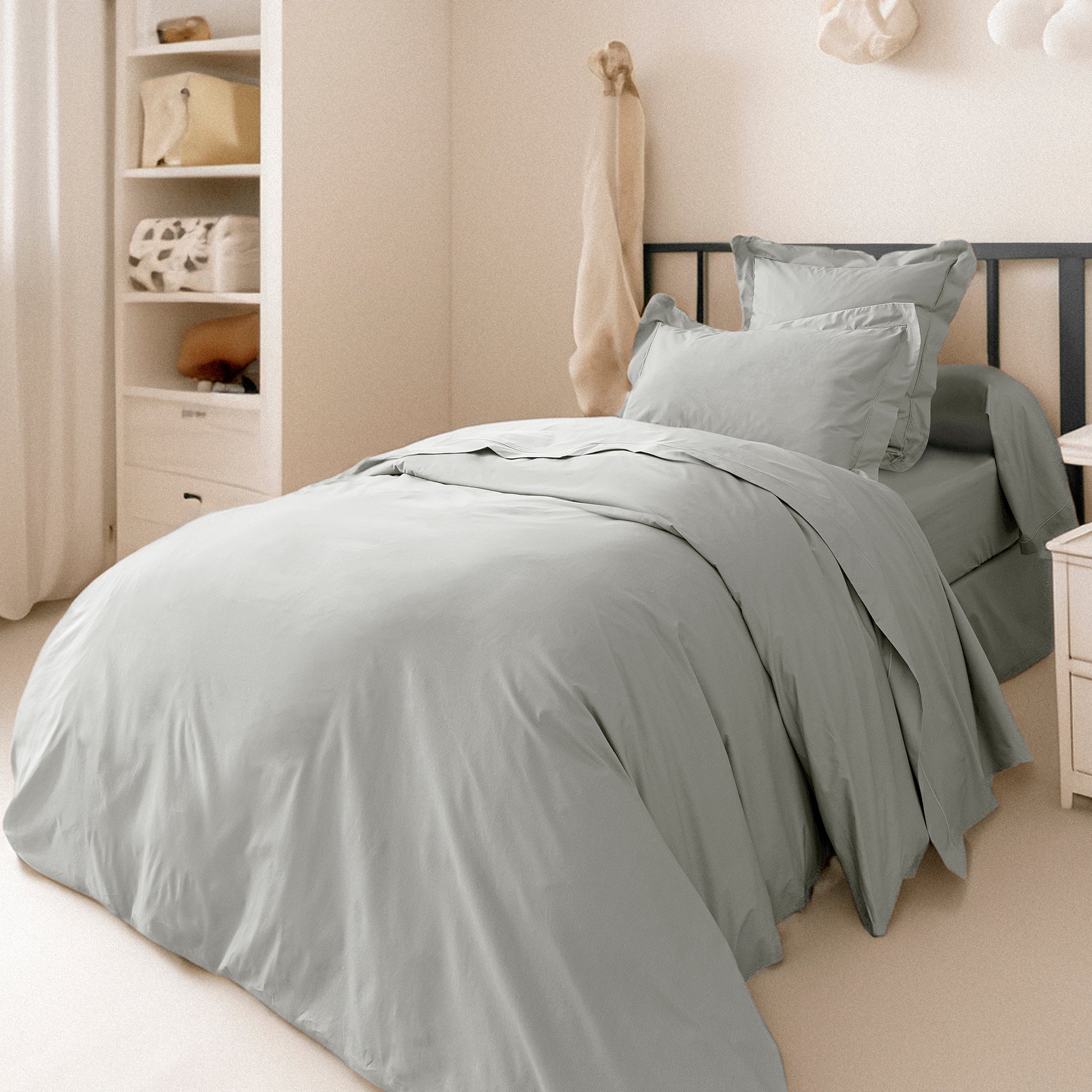 Housse De Couette - 100% Percale Coton - Perle - Image 3