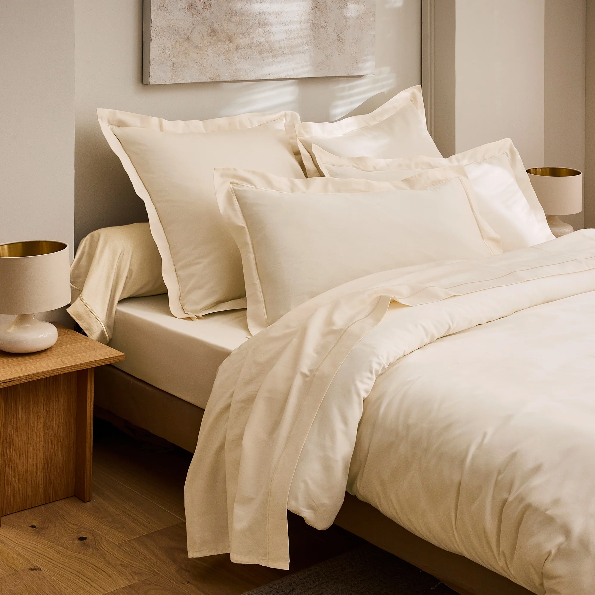 Housse De Couette "Prestige" - Satin De Coton - Creme - Image 4