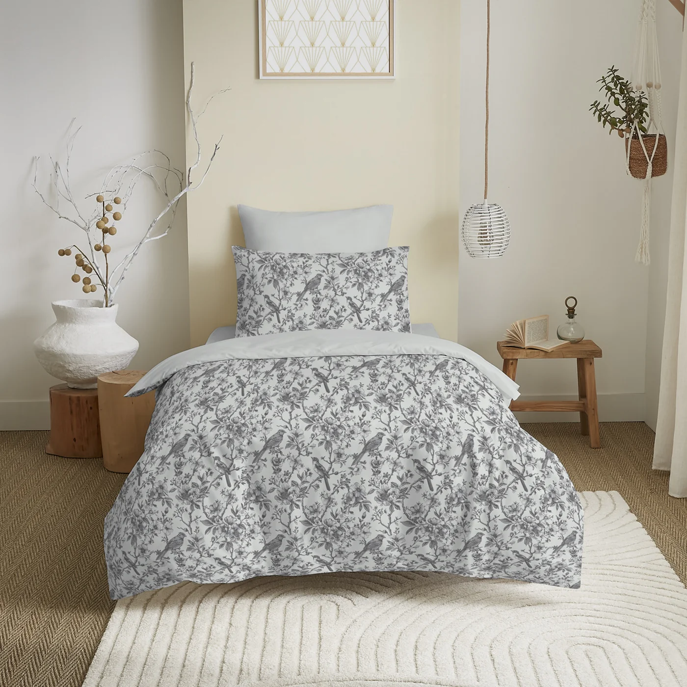 Pack Complet Imprimé (Housse De Couette + Taie(s) + Drap Housse) - 100% Coton 57 Fils - Berangere Nuage - Image 6