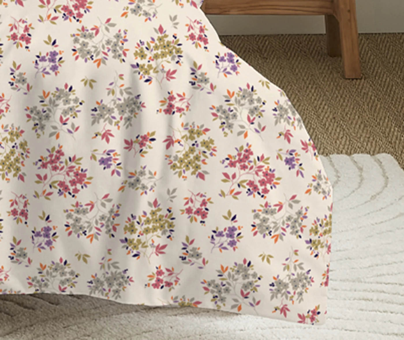 Pack Complet Imprimé (Housse De Couette + Taie(s) + Drap Housse) - 100% Coton 57 Fils - Tanya Multicolore - Image 4