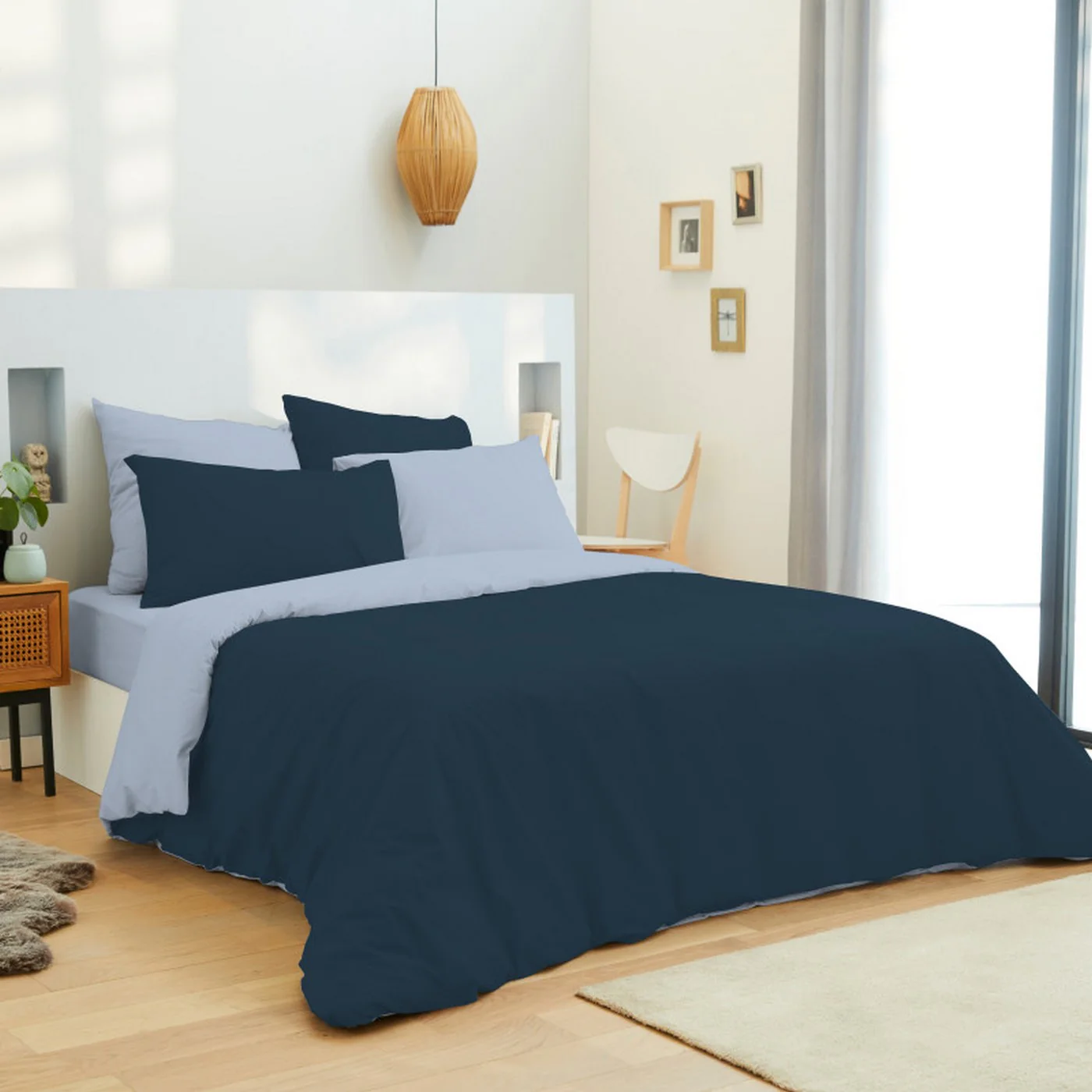 Pack Housse De Couette - 100% Coton - Bleuolympe/Marine