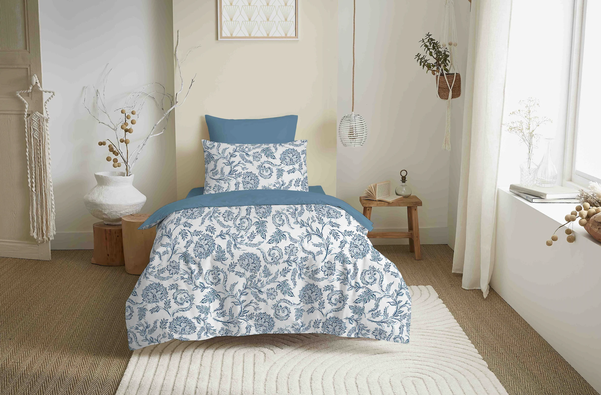 Pack Housse De Couette - 100% Coton - Salma Bleu - Image 6