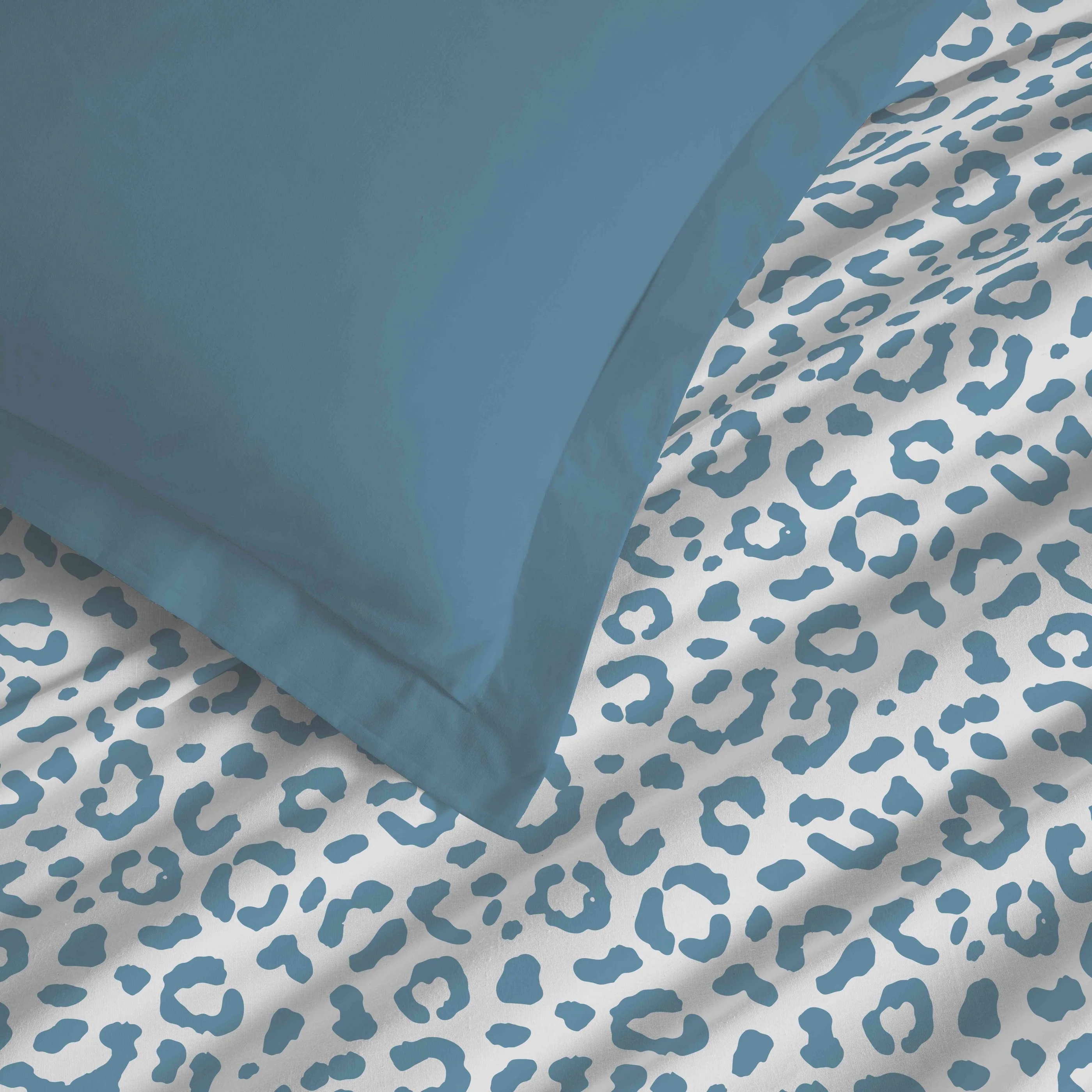 Parure De Draps 4 Pièces Pour Lit Grande Largeur - 100% Coton - Diana Bleu - Image 4