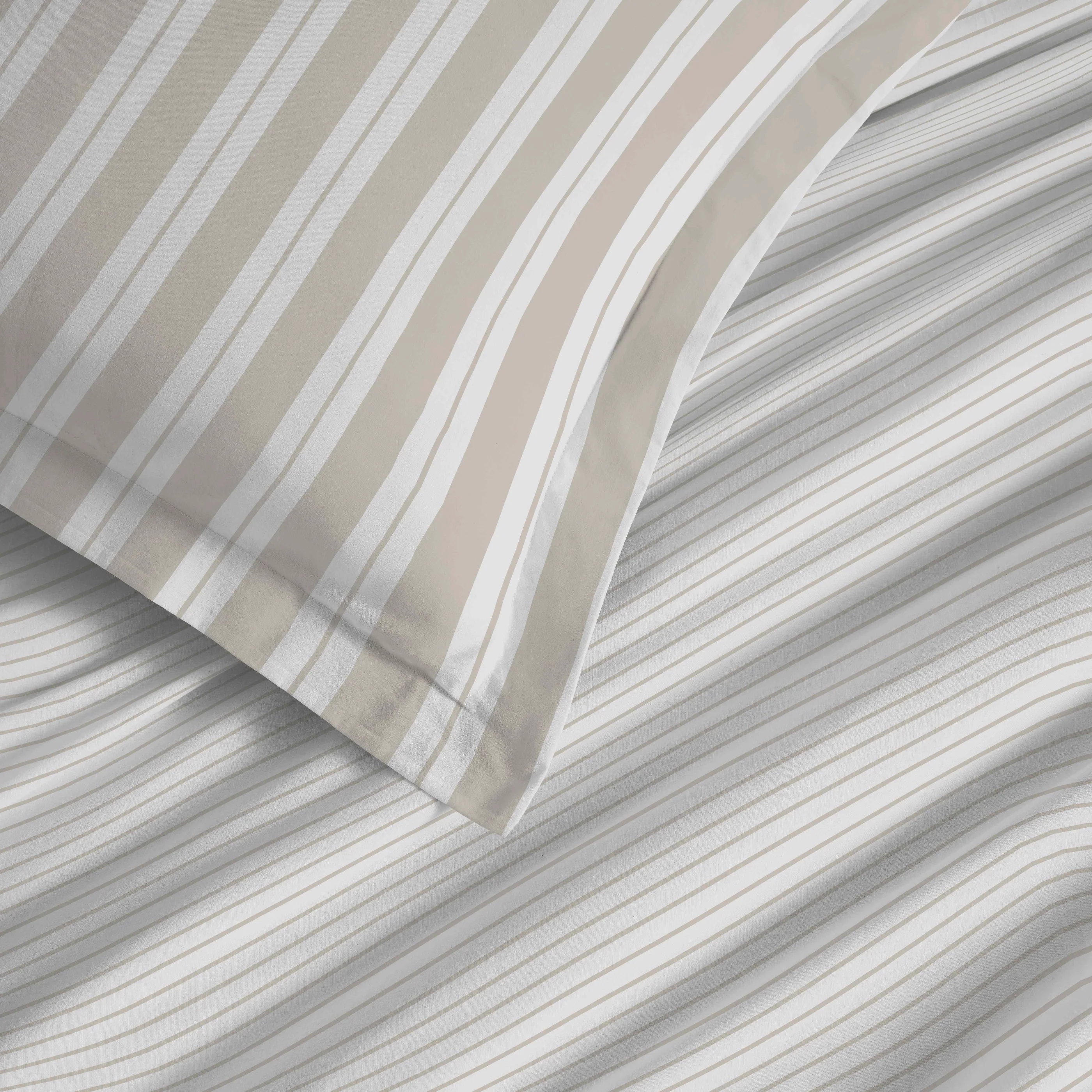 Parure De Draps 4 Pièces Pour Lit Grande Largeur - 100% Coton - Florence Naturel - Image 3