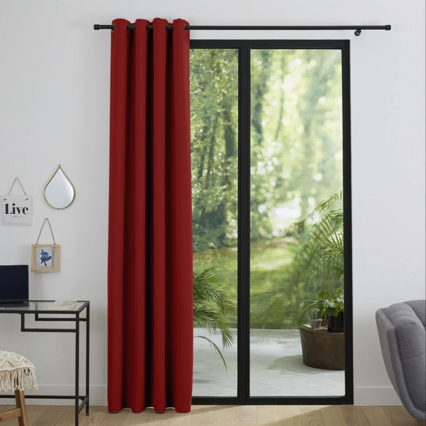 Rideaux Occultants - 100% Polyester - Cerise