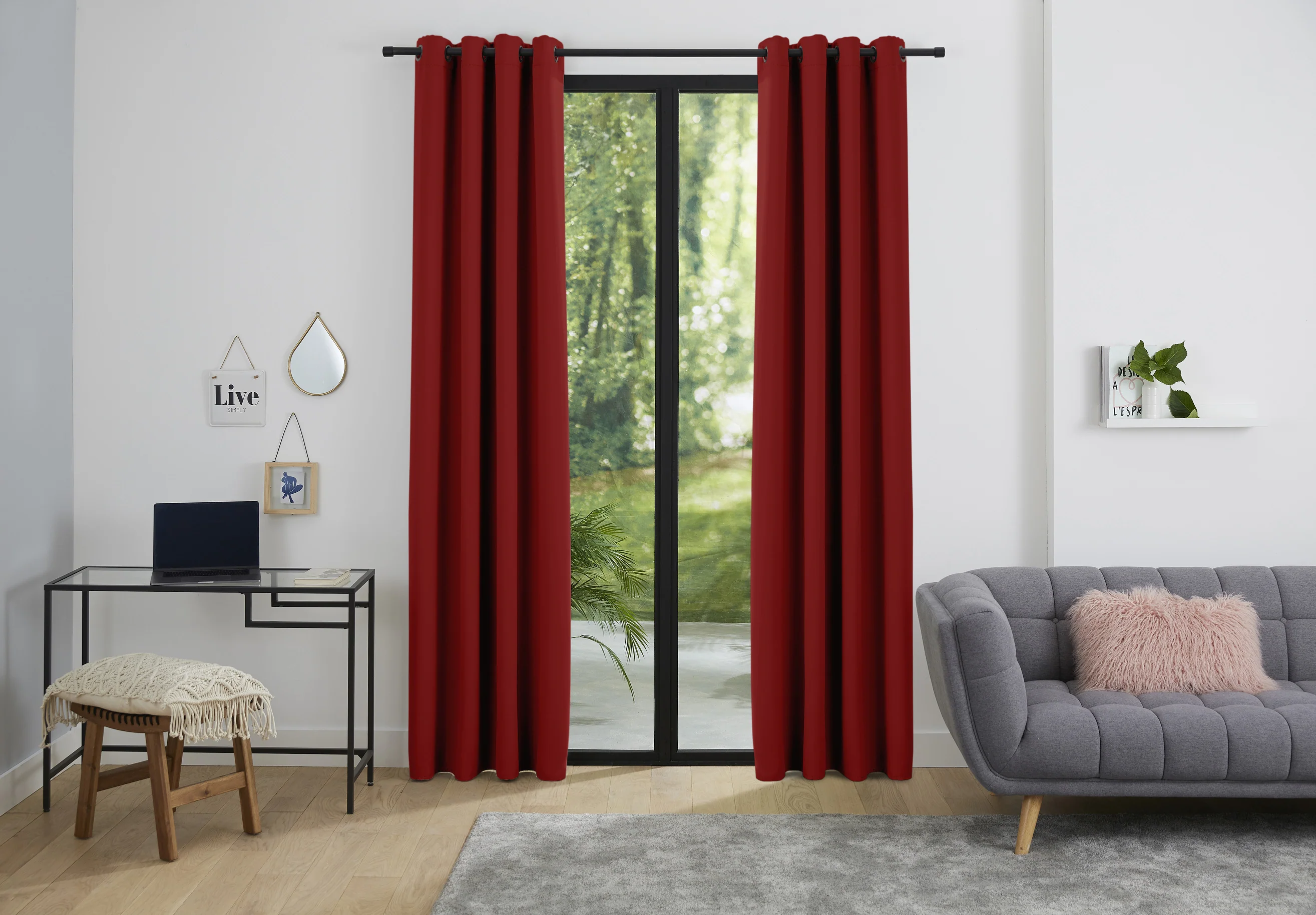 Rideaux Occultants - 100% Polyester - Cerise - Image 4