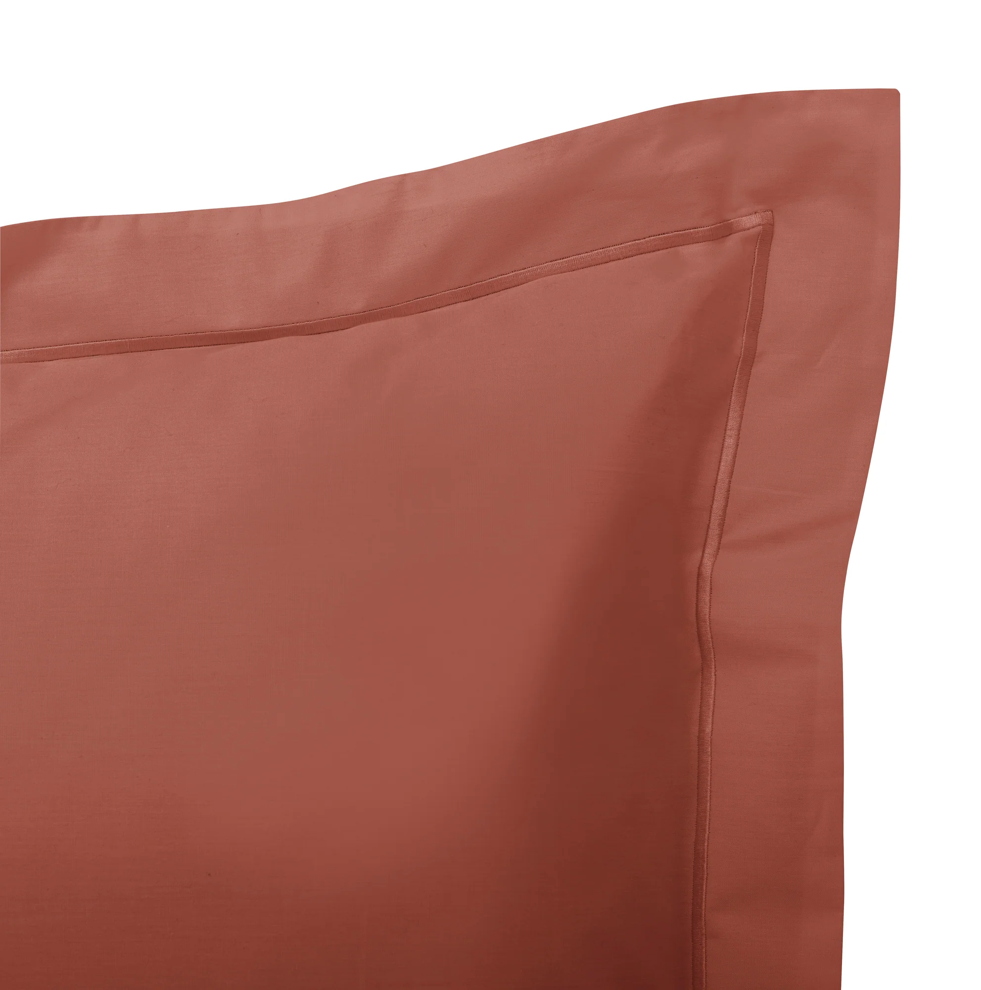 Taie D'Oreiller - 100% Percale Coton - Terracotta - Image 3