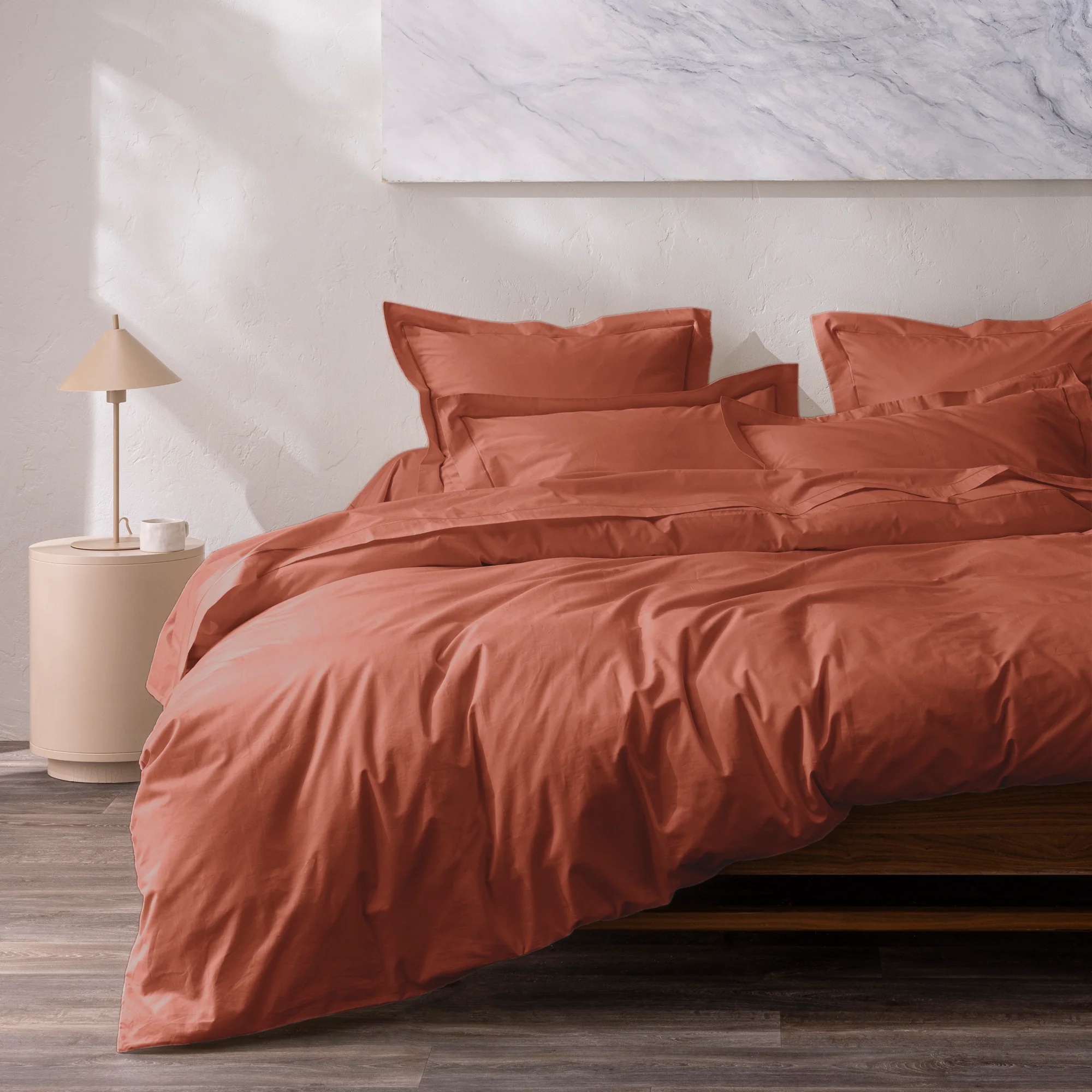 Taie D'Oreiller - 100% Percale Coton - Terracotta - Image 8