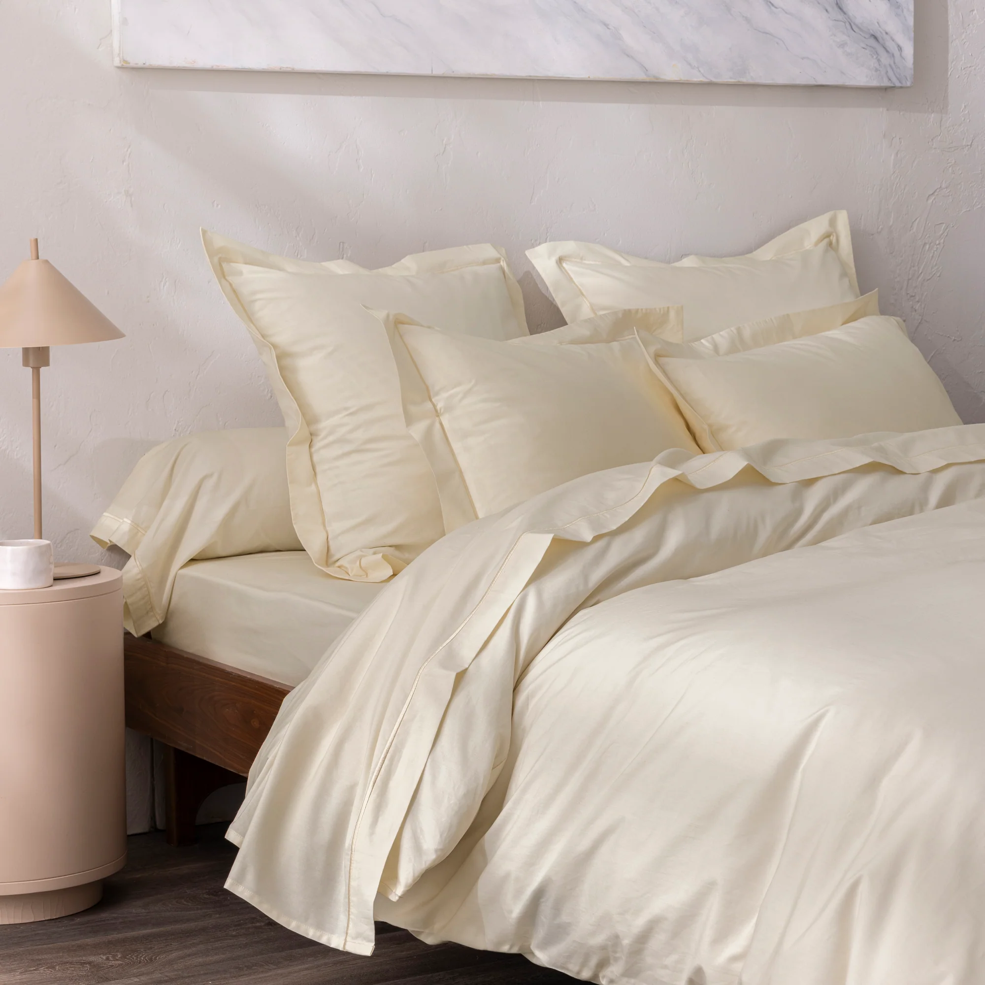 Taie De Traversin - 100% Percale Coton - Ivoire - Image 3