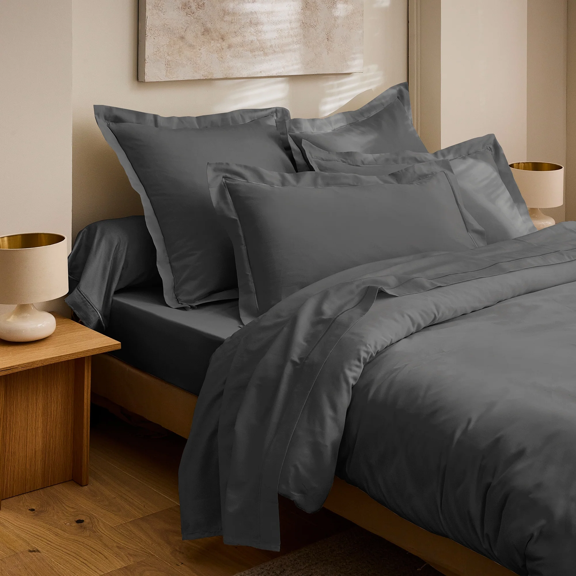 Taie De Traversin "Prestige" - Satin De Coton - Graphite - Image 3