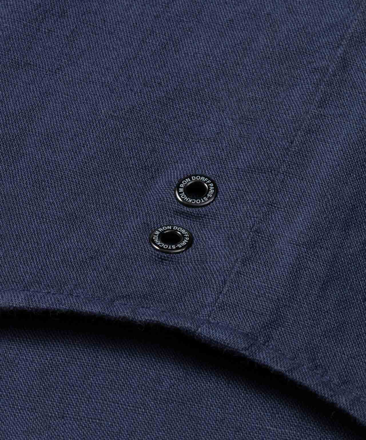 Chemise Cotton-Linen Long Sleeve W. Pockets - Deep Ocean - Image 5