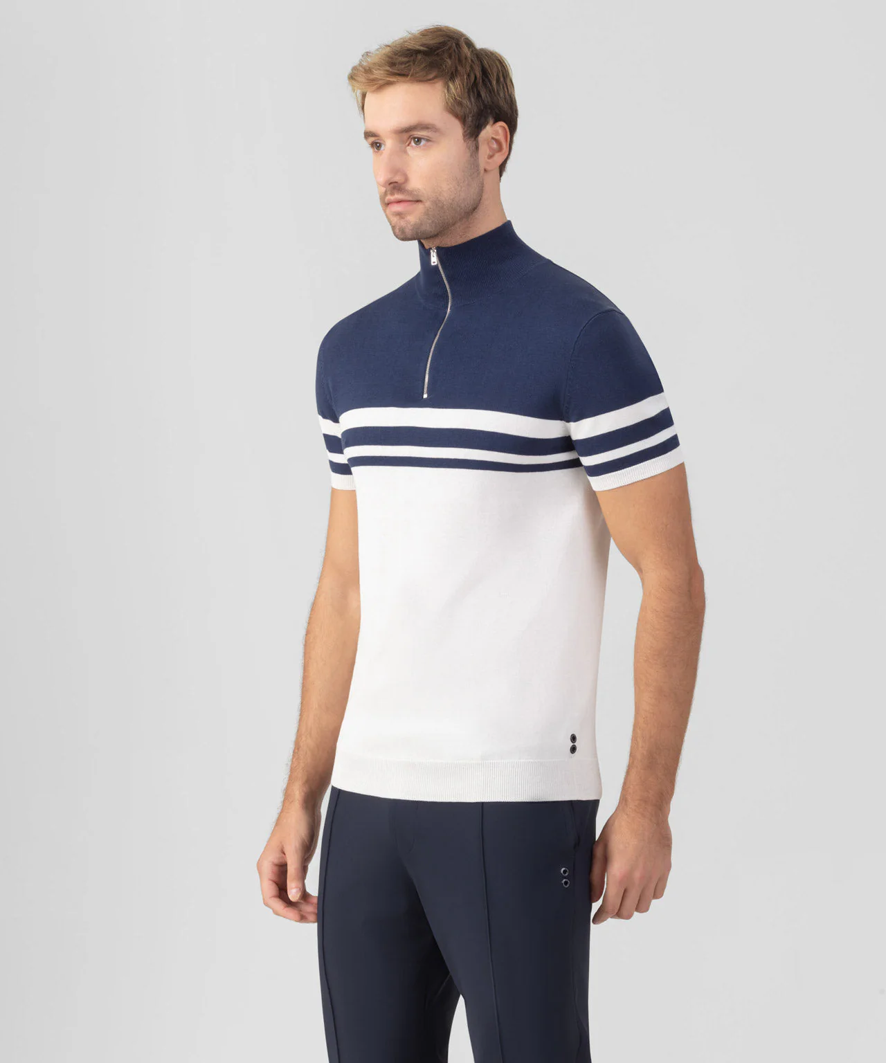 Polo Cotton-Silk Rd Bicolor - Deep Ocean - Image 2