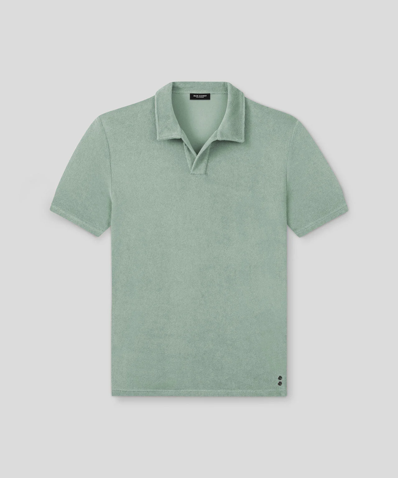Polo Cotton Terry V Neck - Aquamarine - Image 3